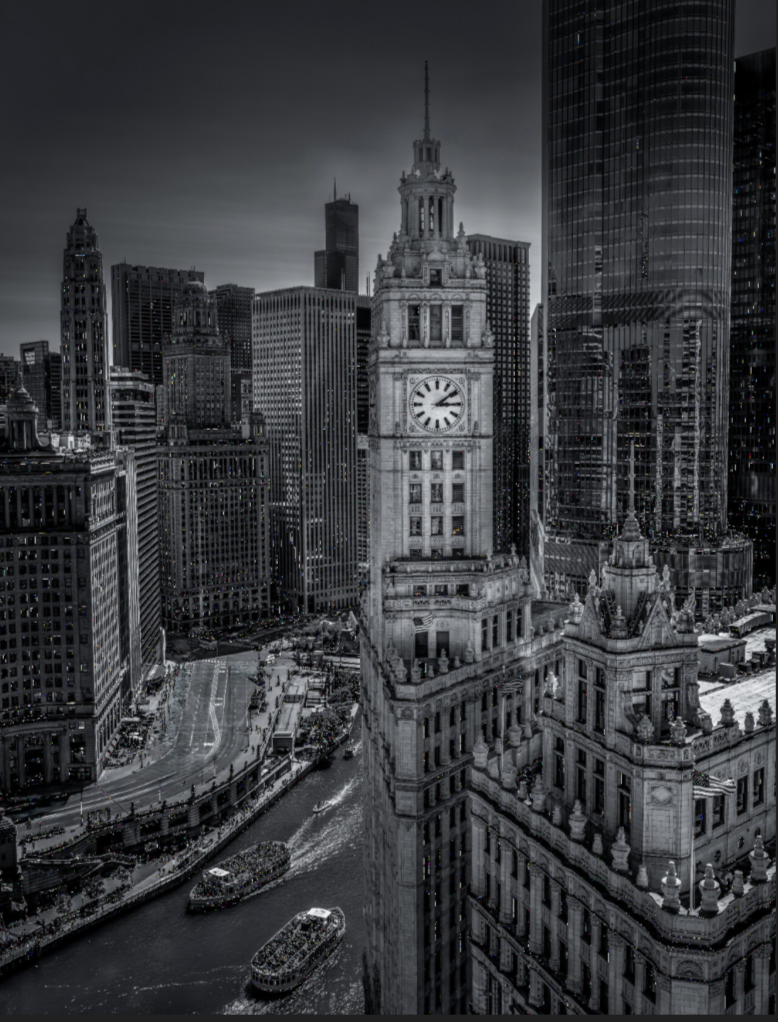 Wrigley Building in Black & White – A Timeless Chicago Masterpiece in Fine Art