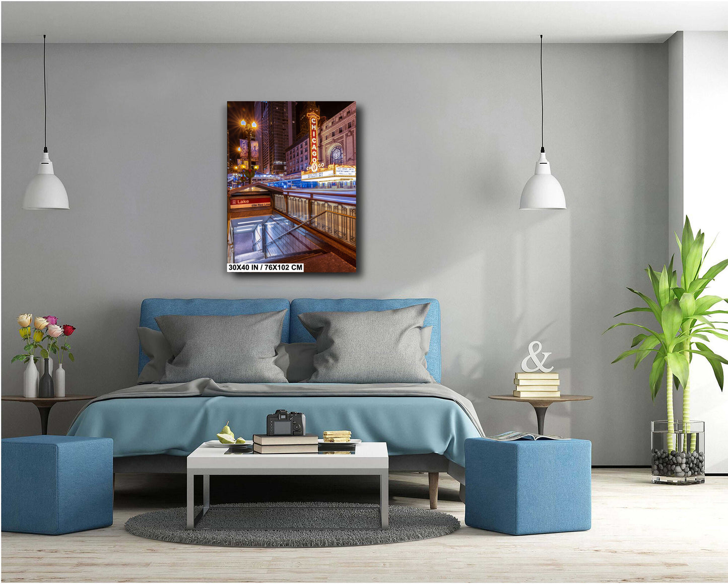 Chicago Theatre & Lake Station – Iconic Downtown Chicago Photography | Urban Cityscape Fine Art Print