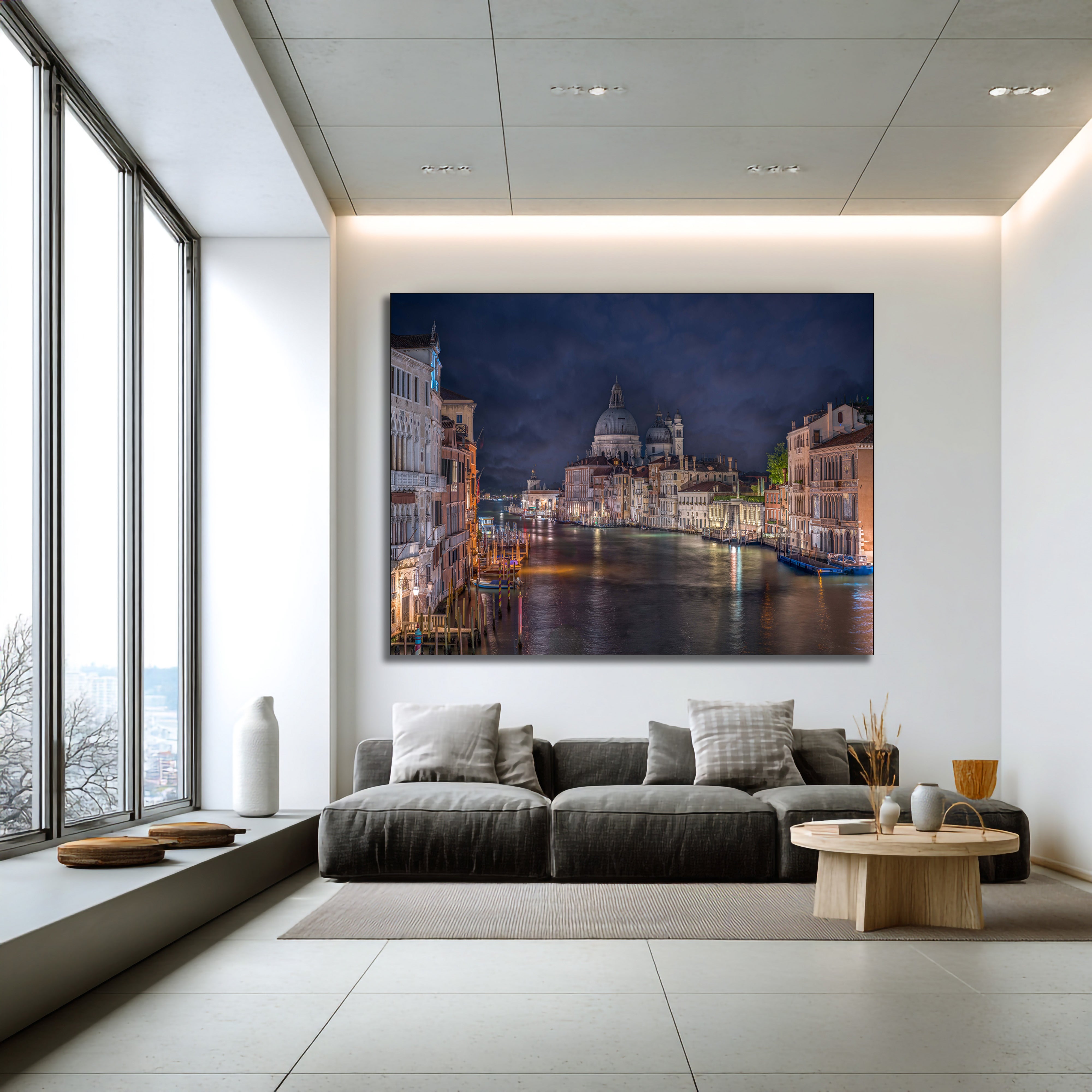 venice canal reflection artwork