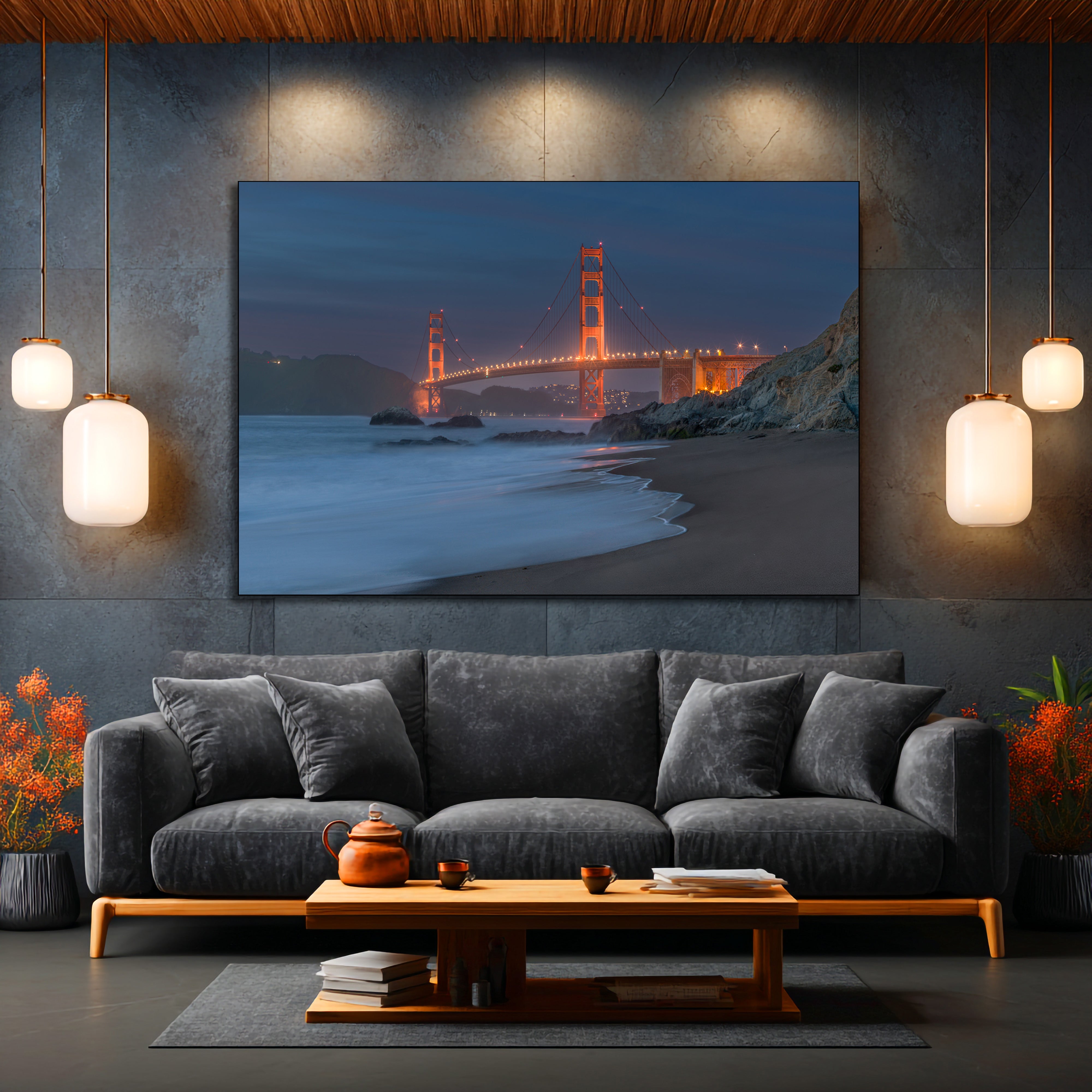 baker beach golden gate bridge wall art