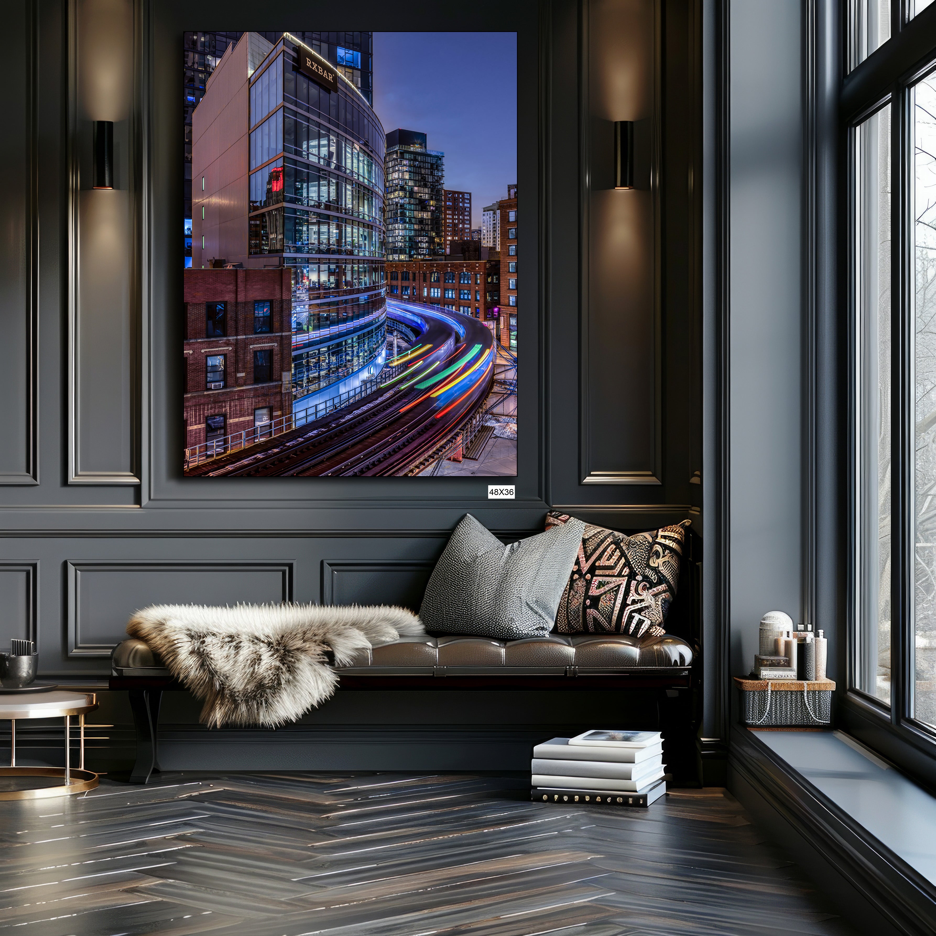 Chicago EL S-Curve Metal Print Photography