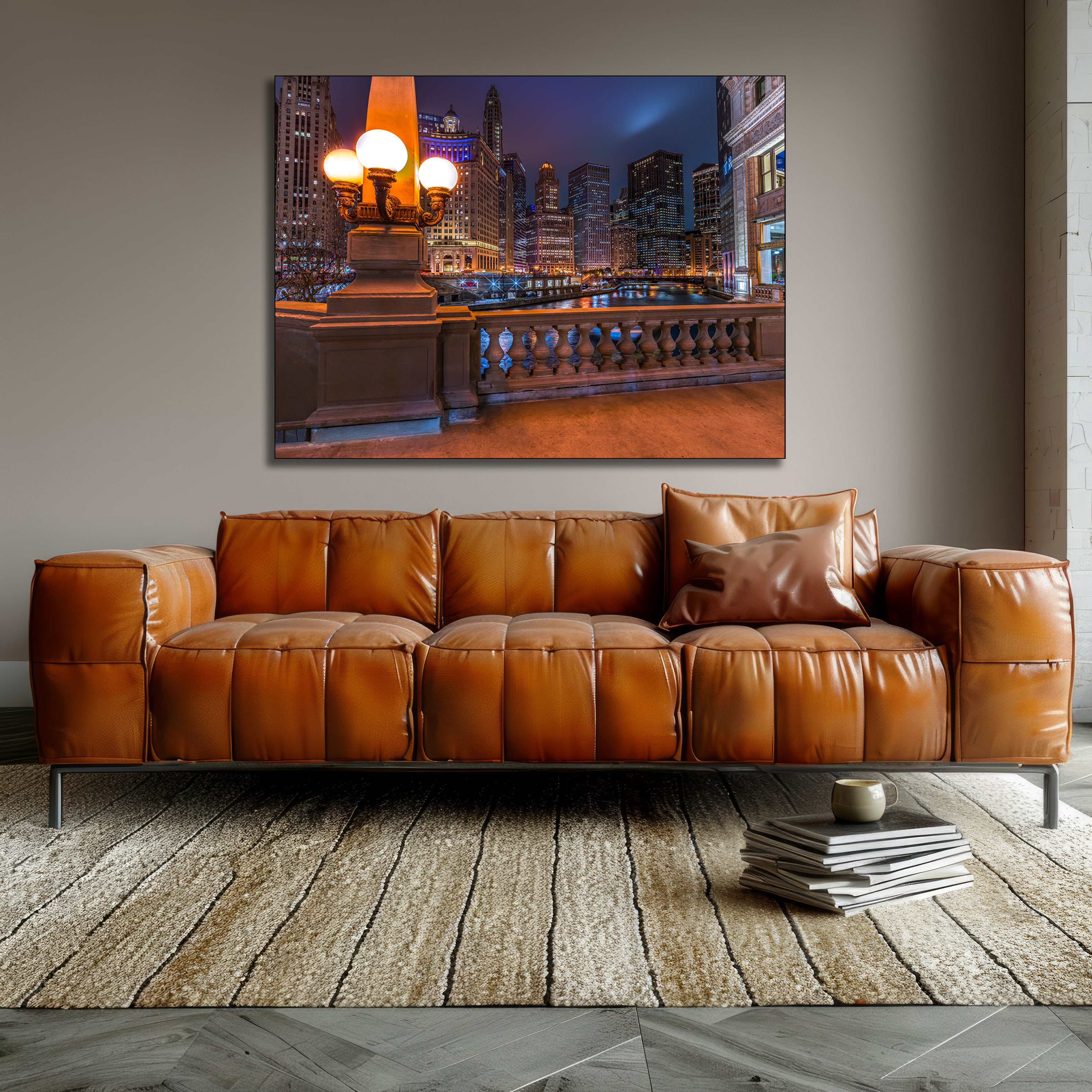 Chicago river cityscape décor