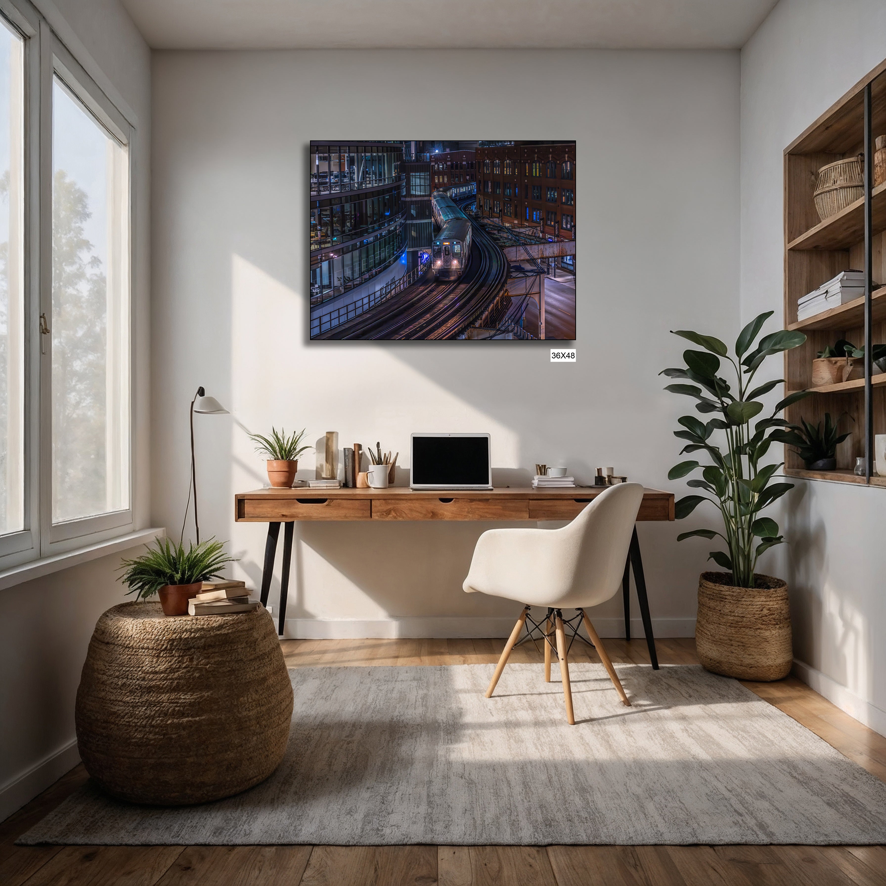 Chicago city curve canvas art