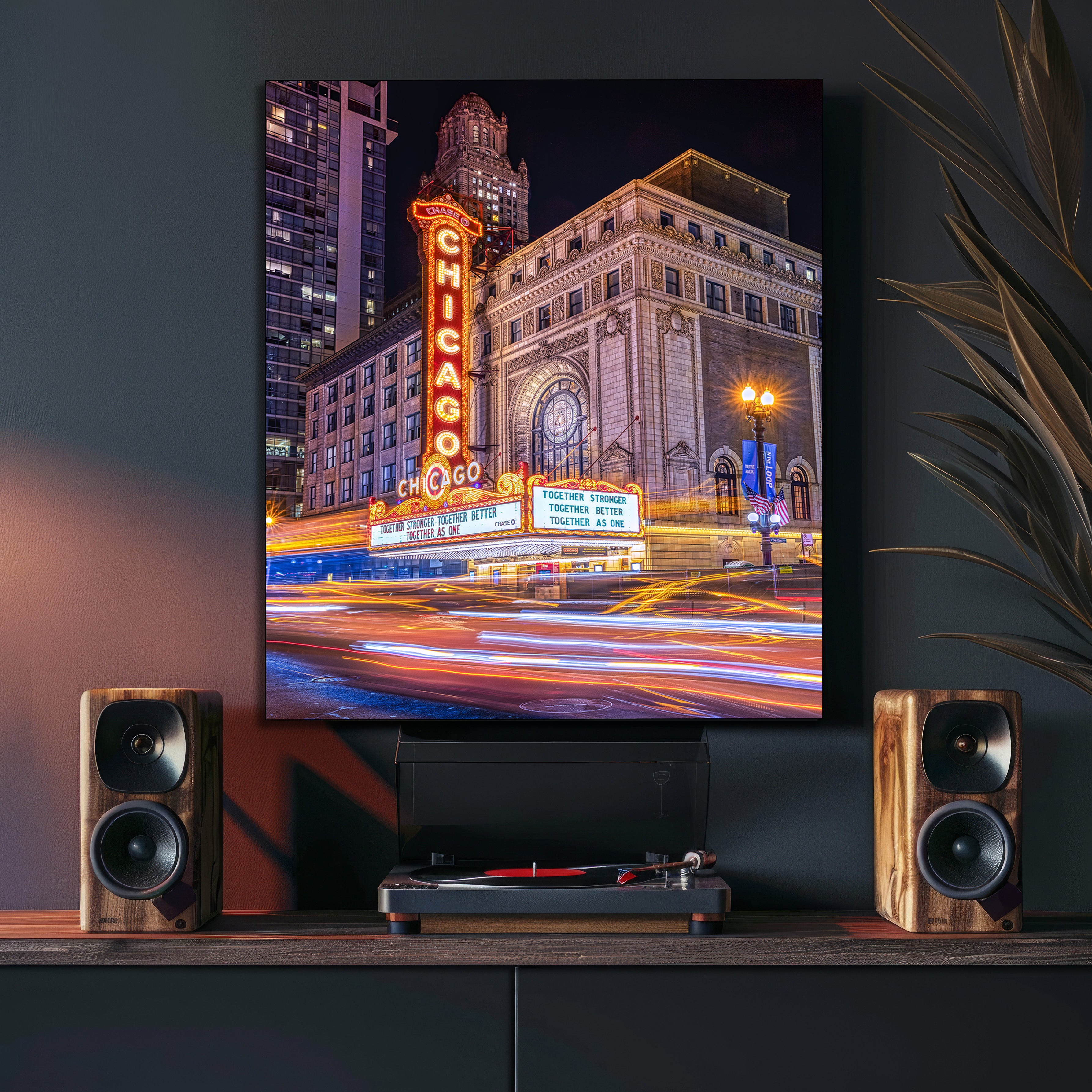 historic chicago theatre acrylic artwork