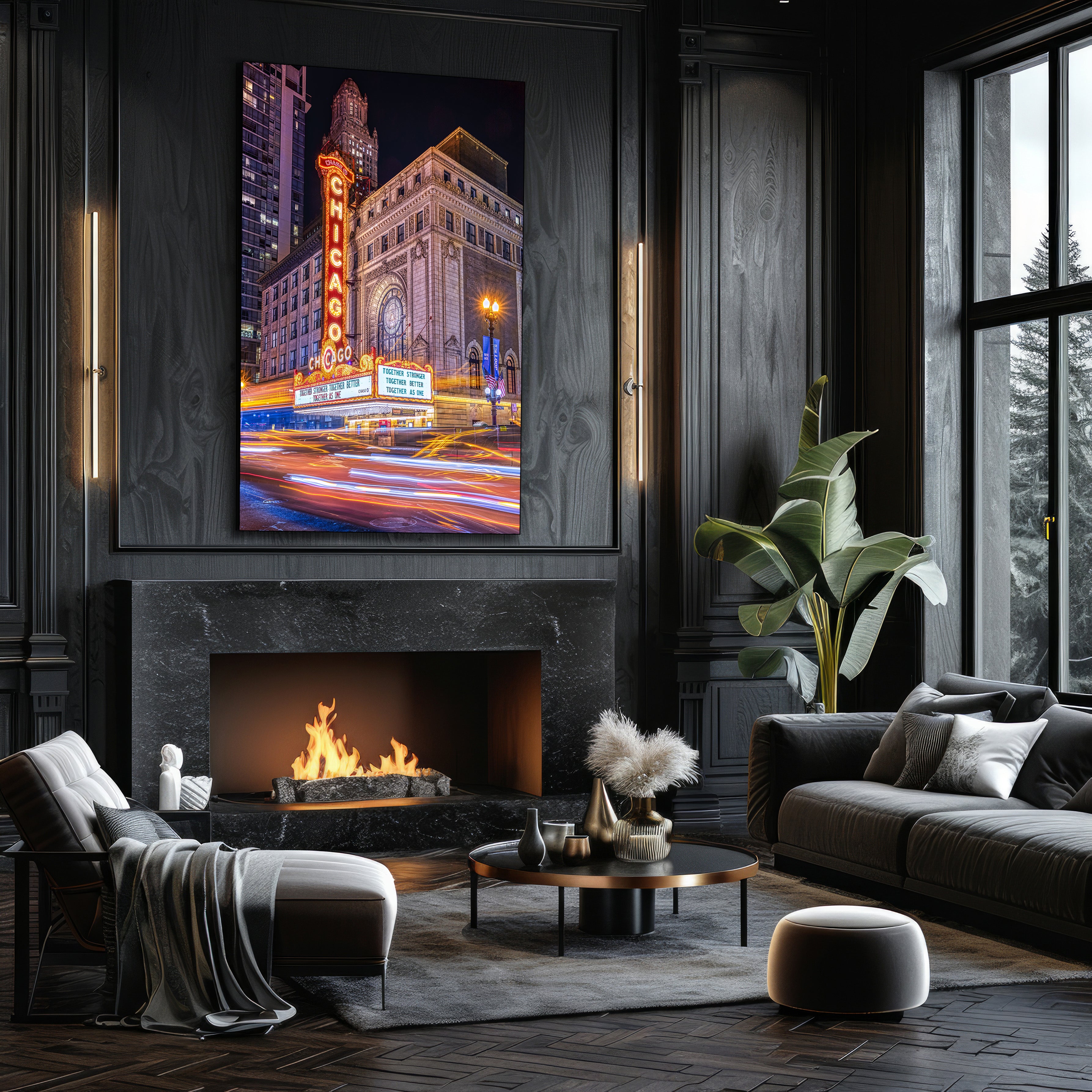 chicago theatre metal wall print