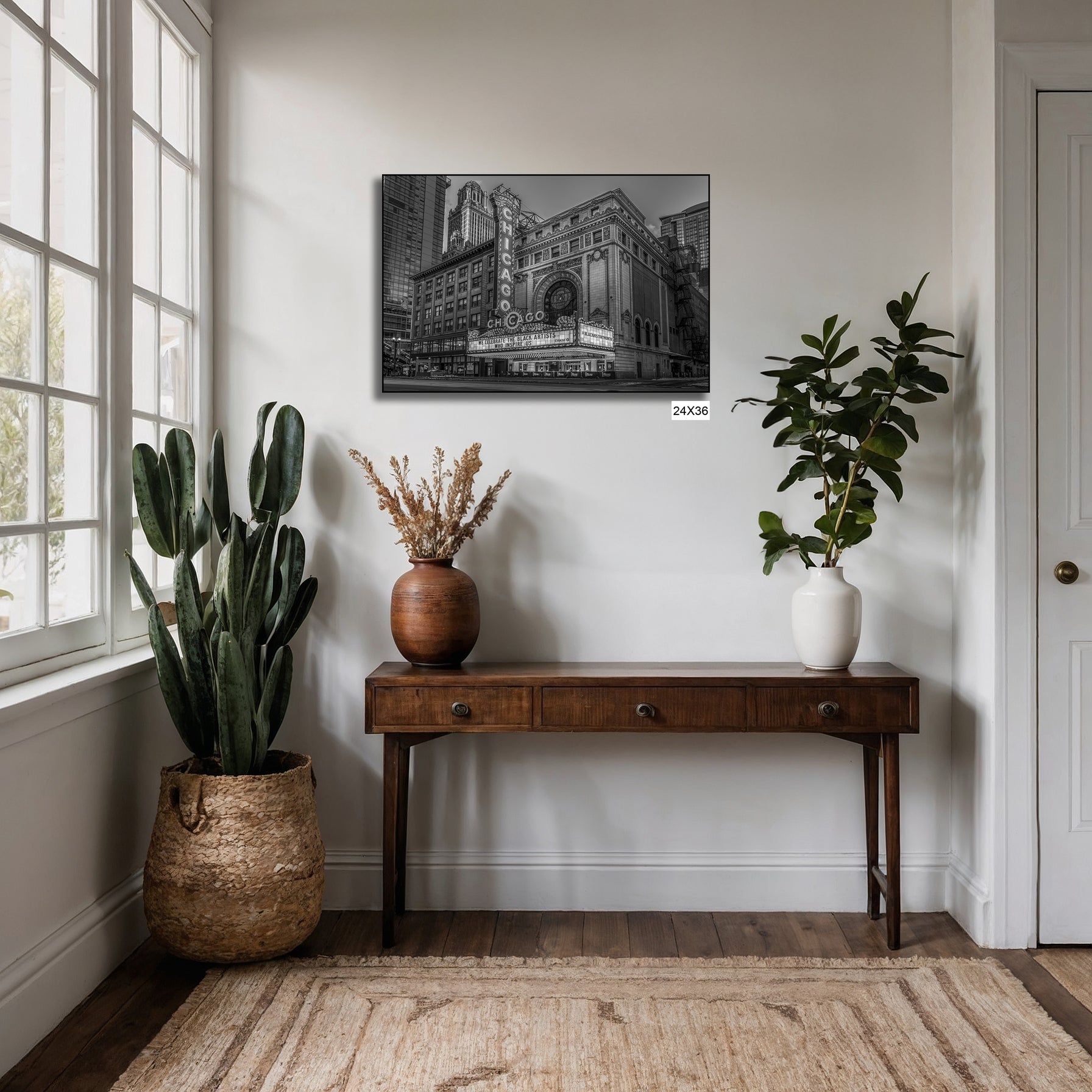Chicago Theatre B&W Fine Art Print – Historic Wall Decor