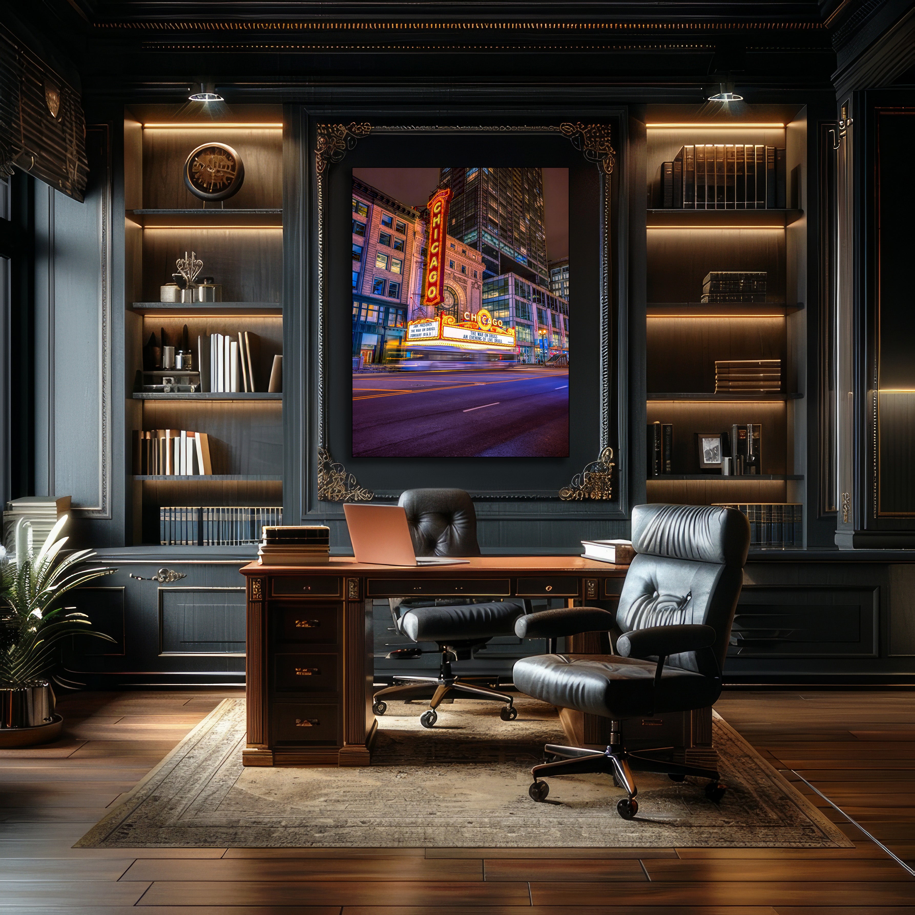 Chicago theatre metal wall art