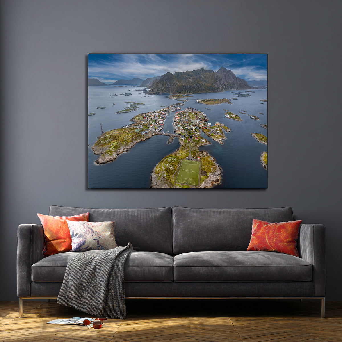 Henningsvær Football Stadium Wall Art | Fine Art Canvas, Acrylic & Metal Prints