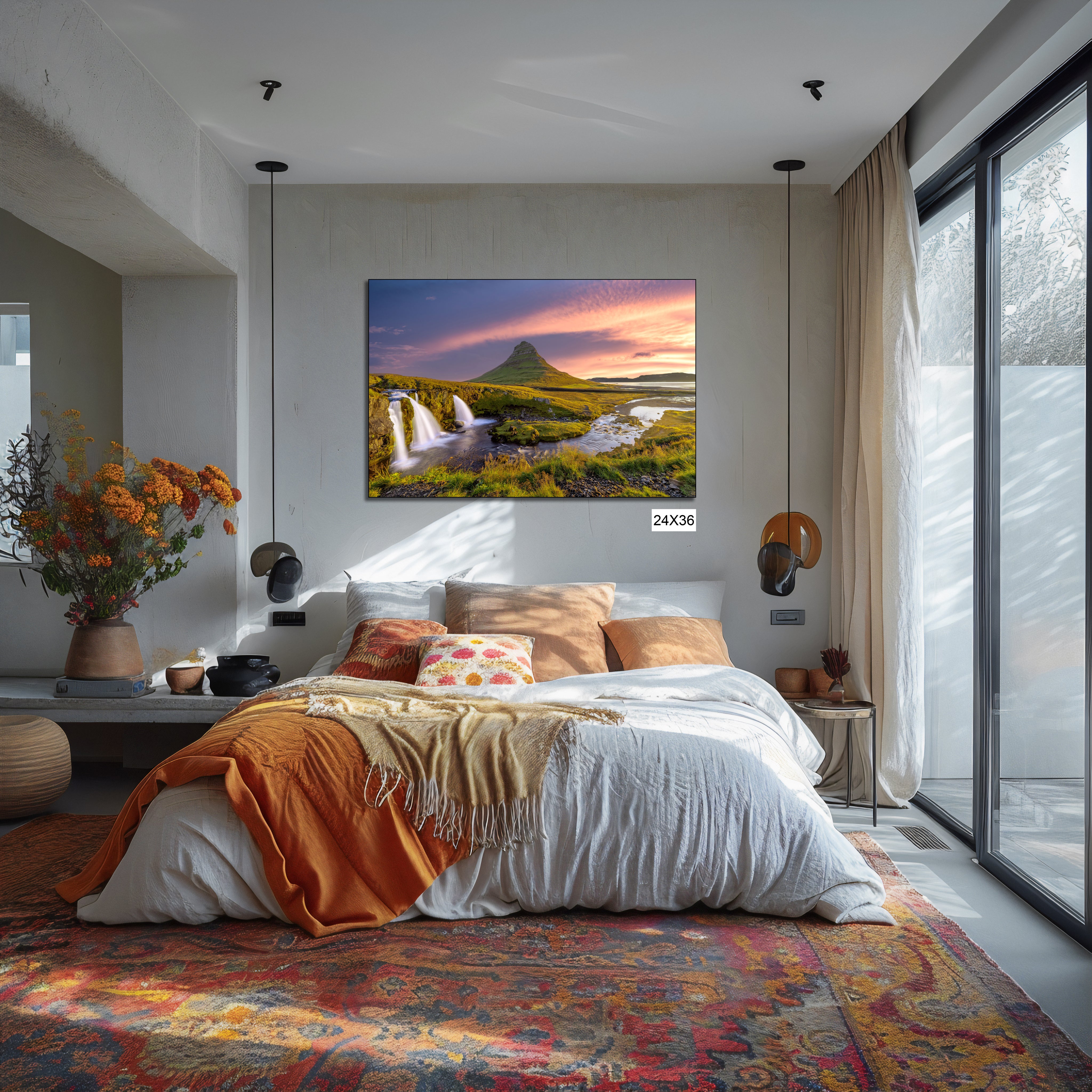 kirkjufell mountain metal wall print