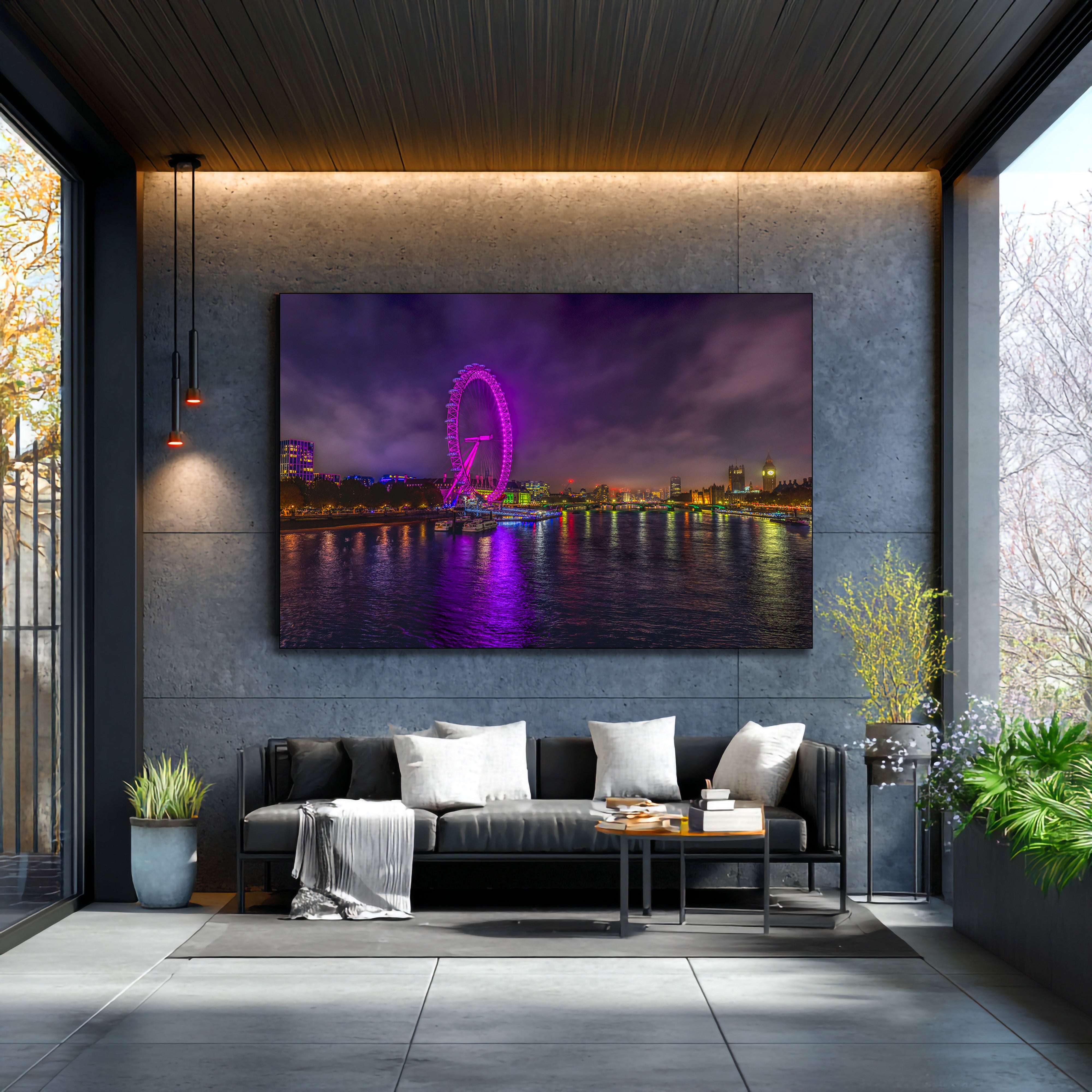 London Eye by Charing Cross Bridge Fine Art | Canvas, Acrylic, Metal