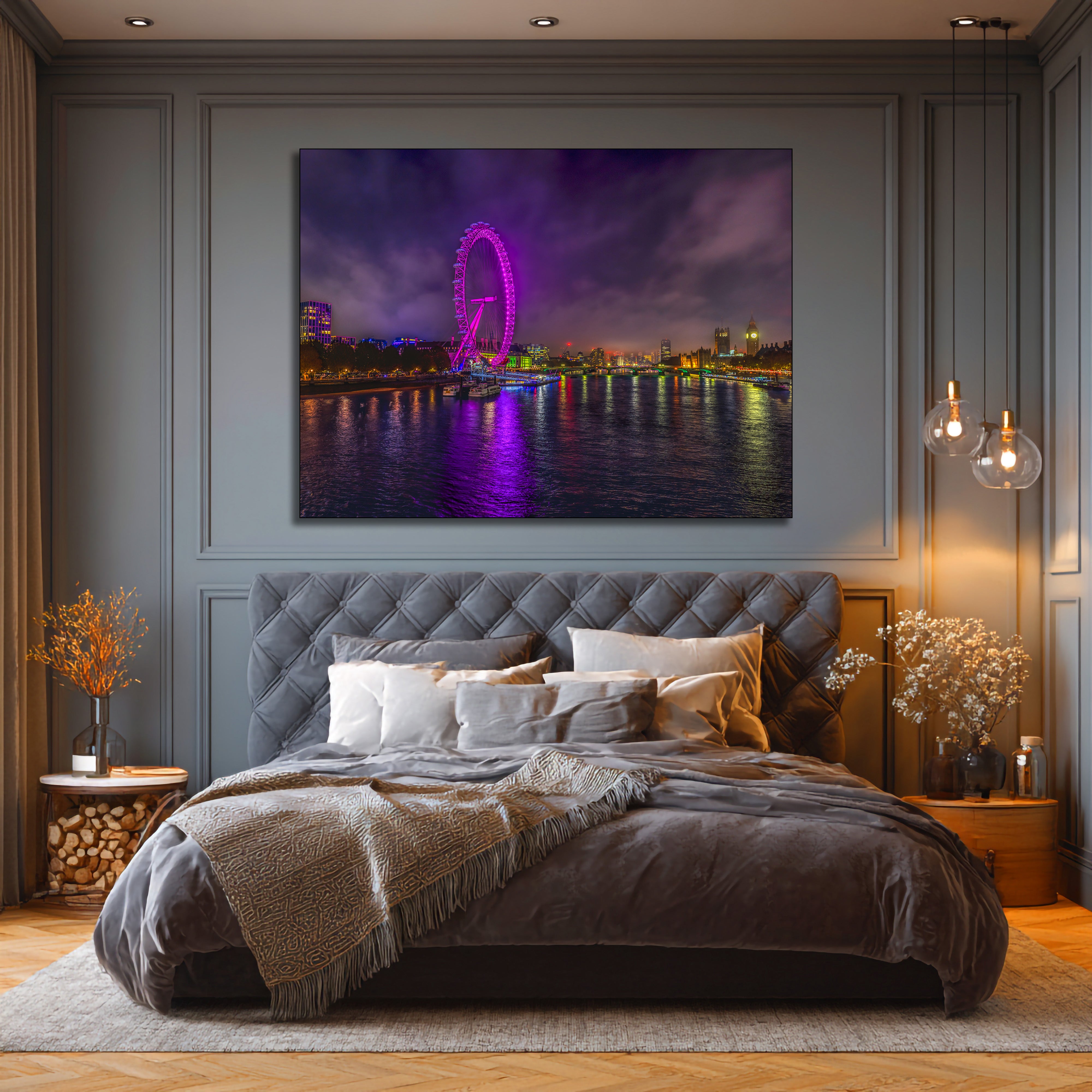 London Eye by Charing Cross Bridge Fine Art | Canvas, Acrylic, Metal