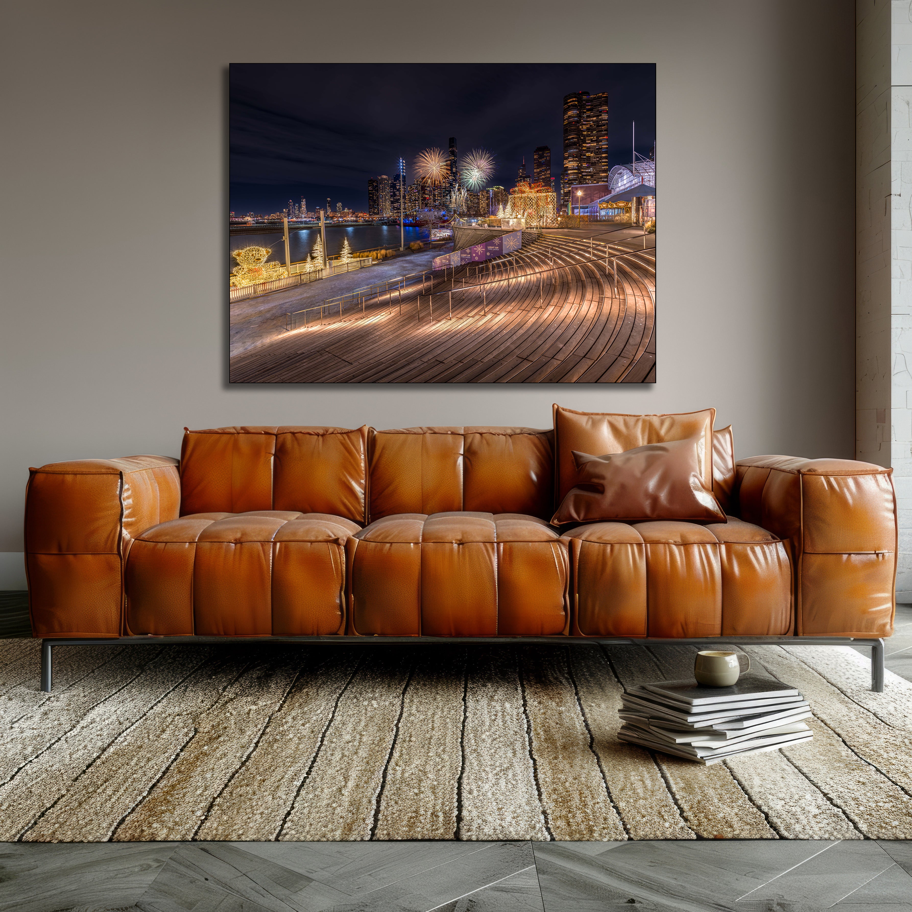 Chicago fireworks canvas print