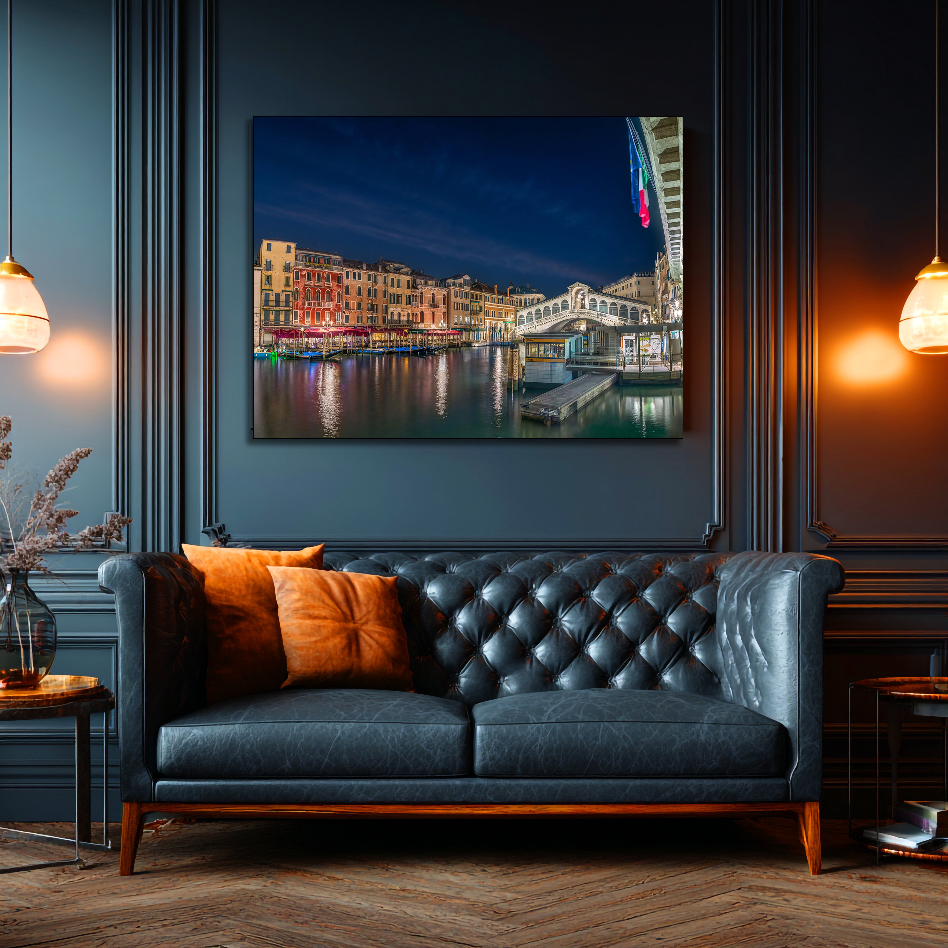 ponte di rialto metal wall print