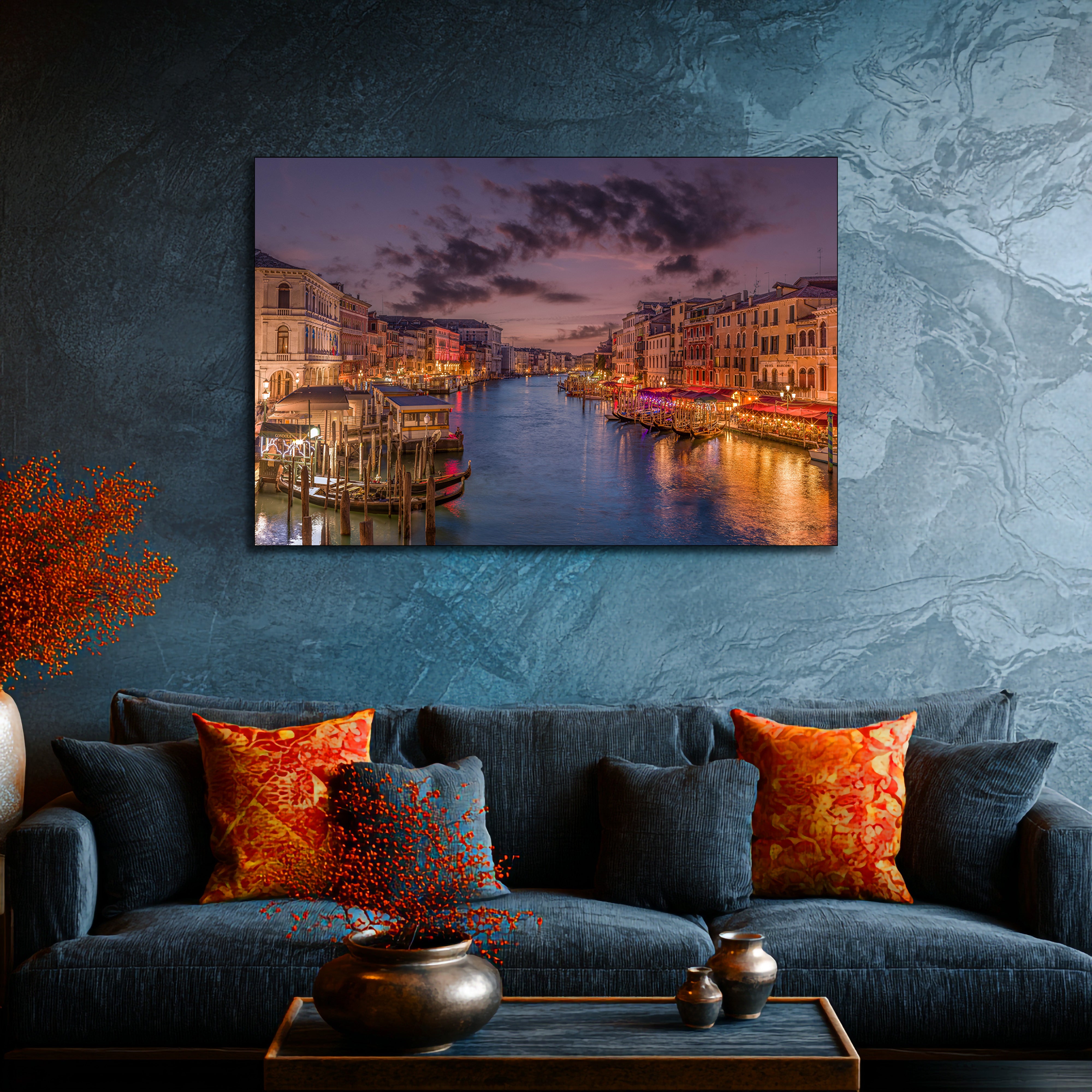 rialto bridge metal wall print