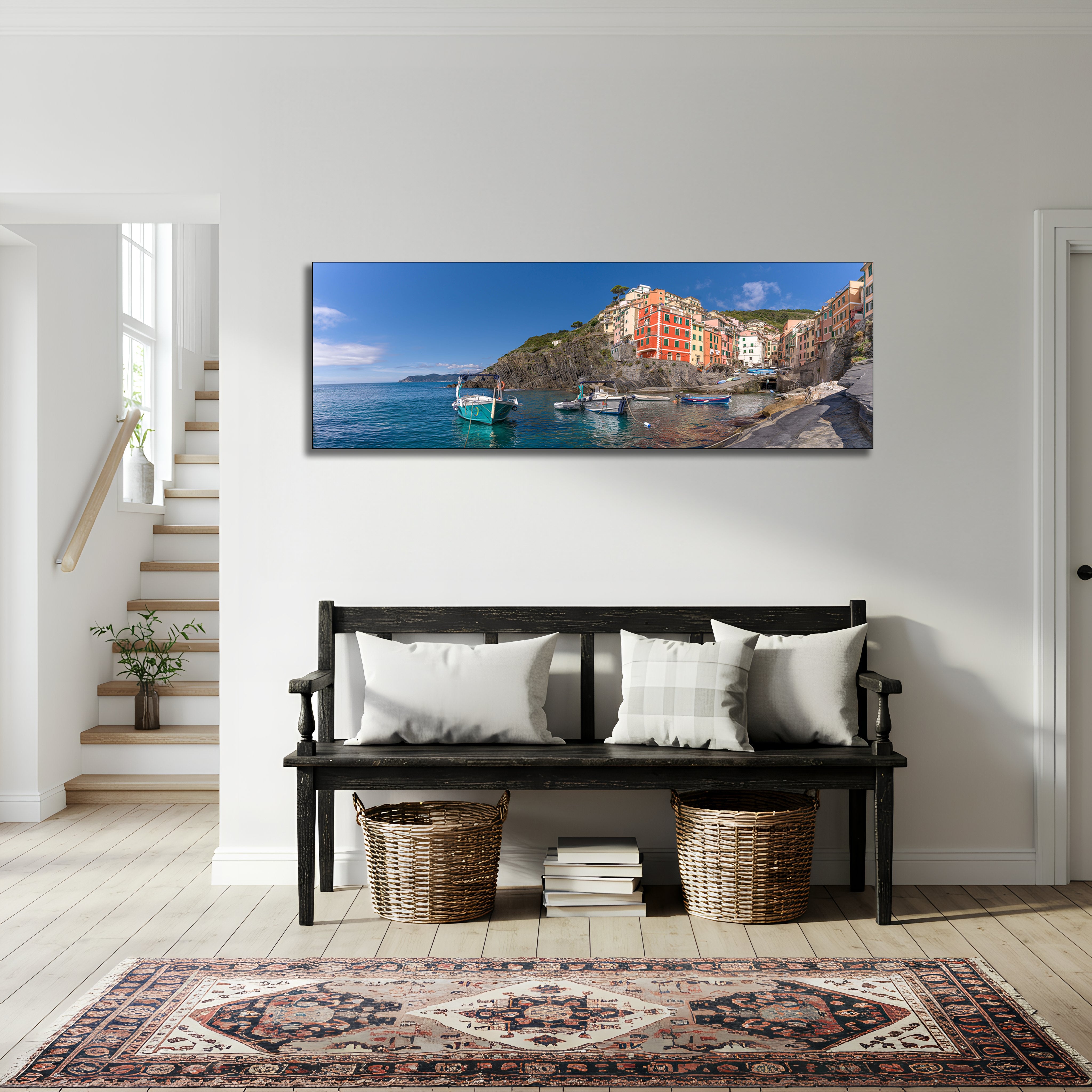 cinque terre coastal acrylic artwork