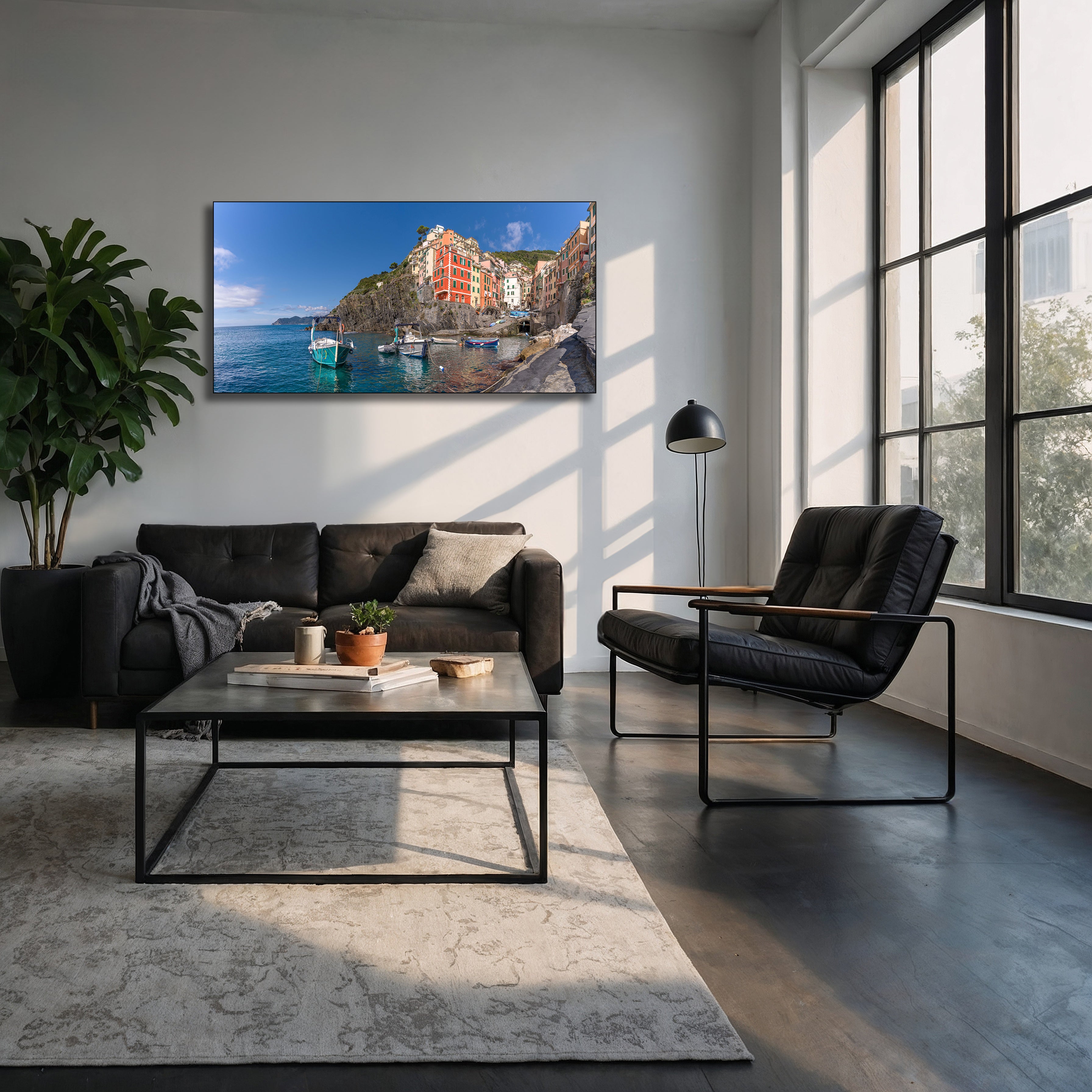 italian seaside metal wall print