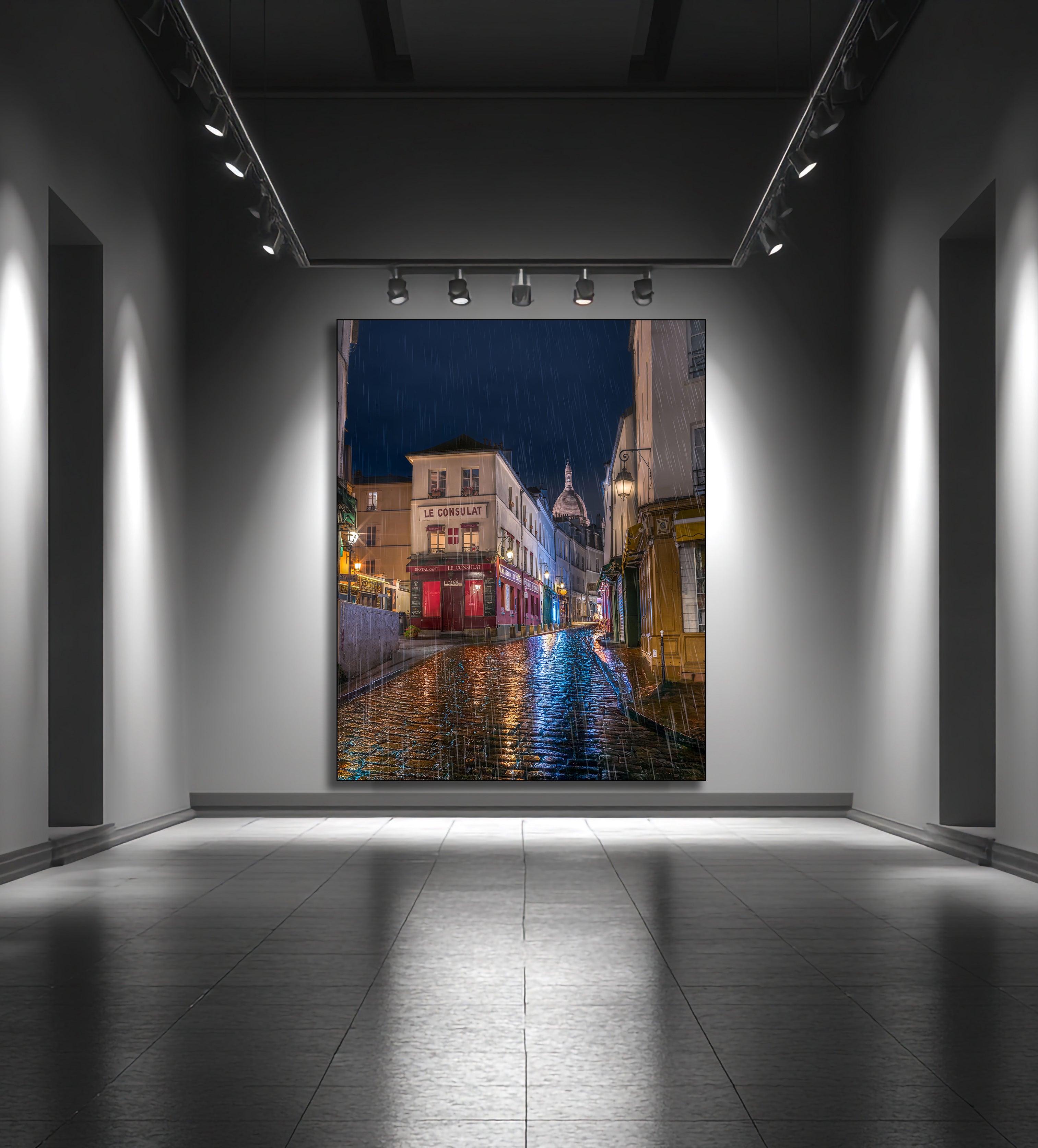 rainy city canvas wall art