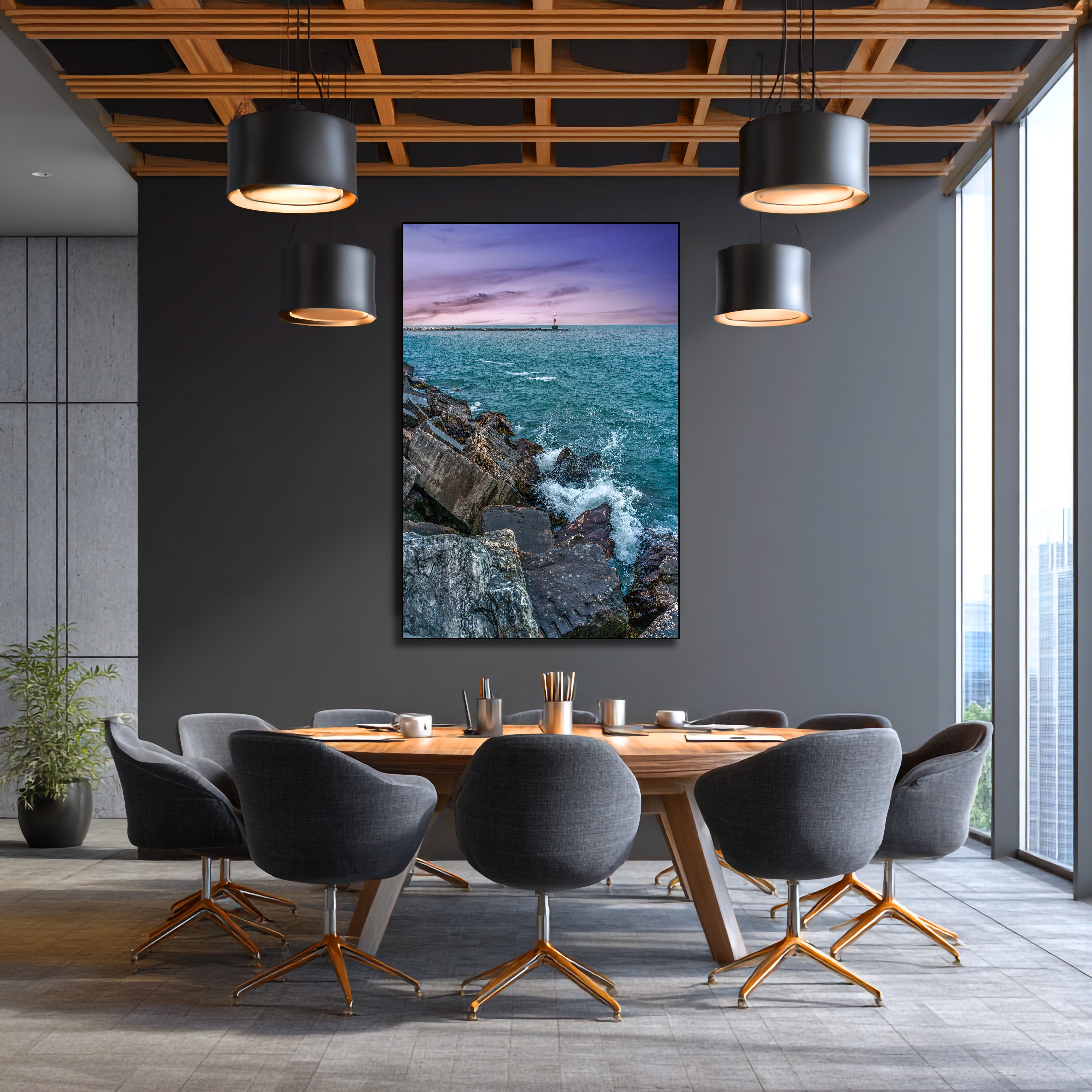 lighthouse metal wall print