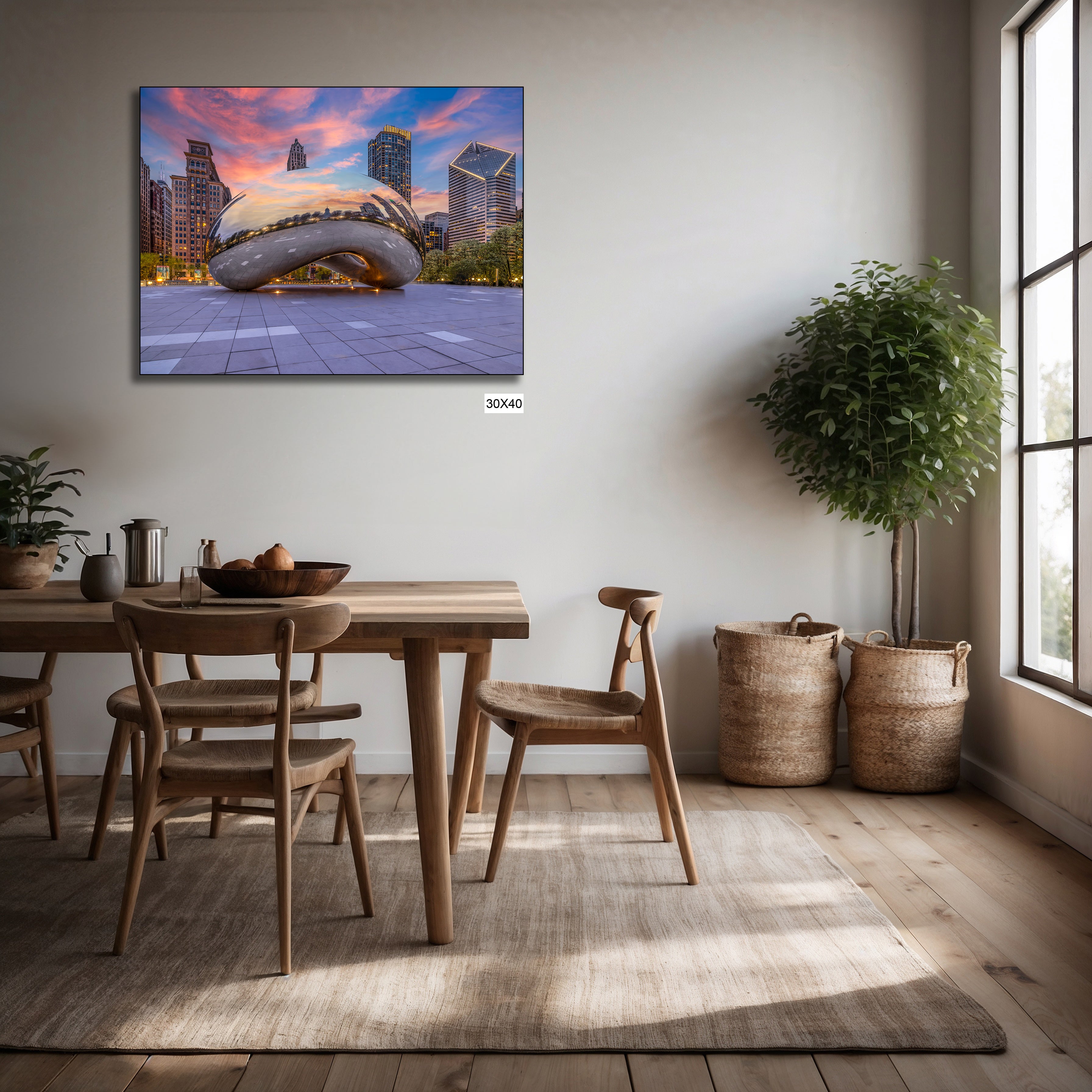 Cloud Gate (The Bean) – Chicago Skyline Reflection | Fine Art Photography Print