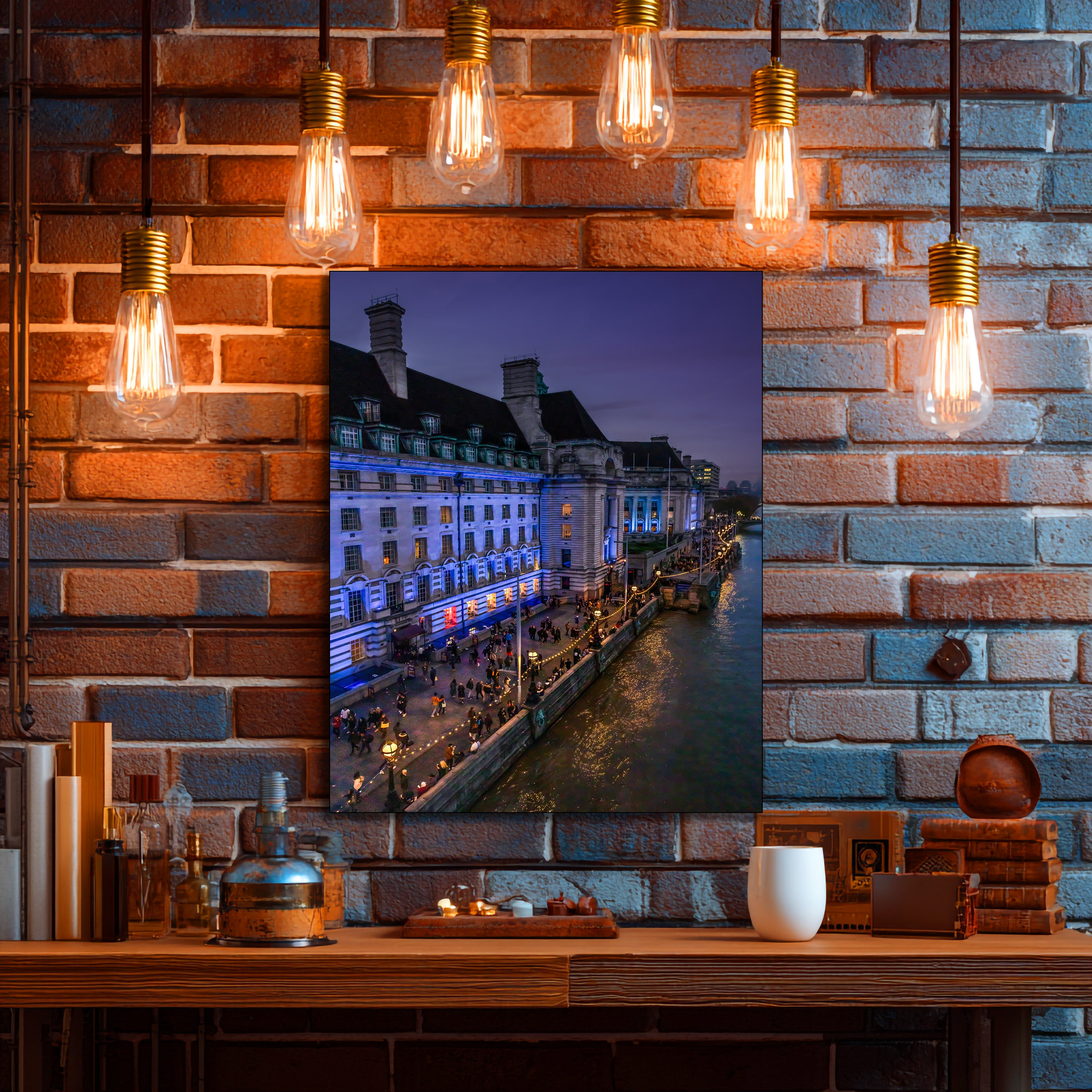 The Queen's Walk London Fine Art | Canvas, Acrylic, Metal