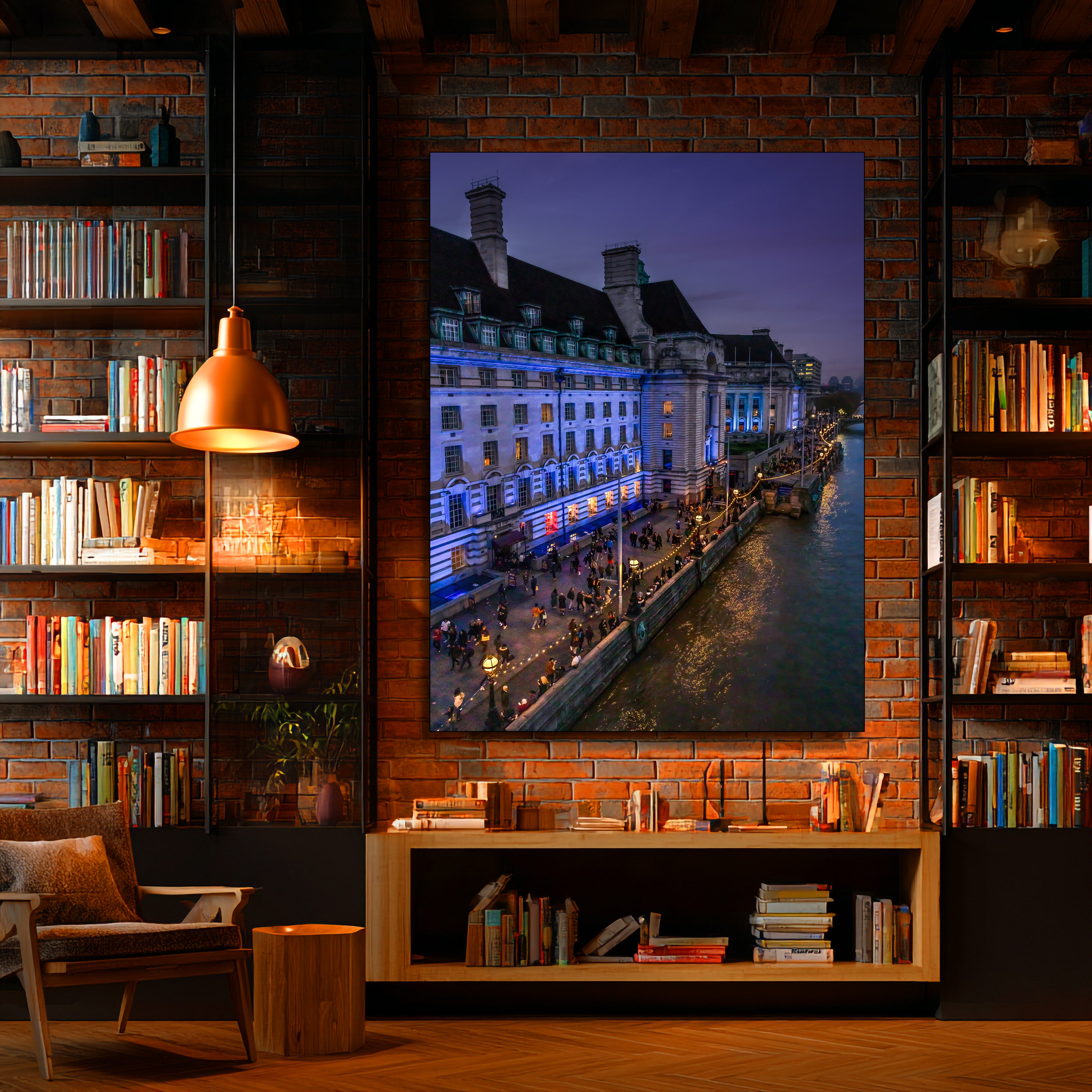 The Queen's Walk London Fine Art | Canvas, Acrylic, Metal