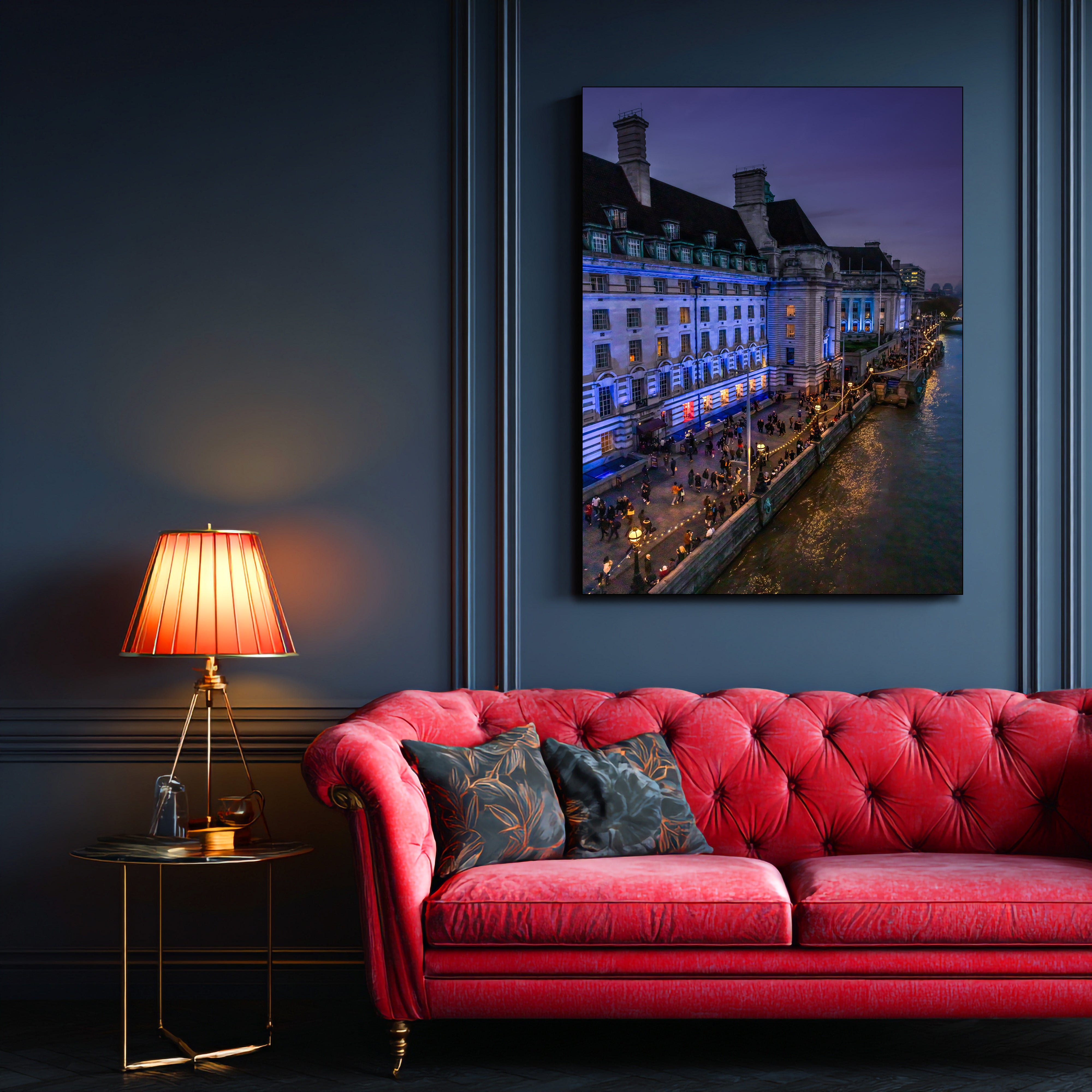 The Queen's Walk London Fine Art | Canvas, Acrylic, Metal