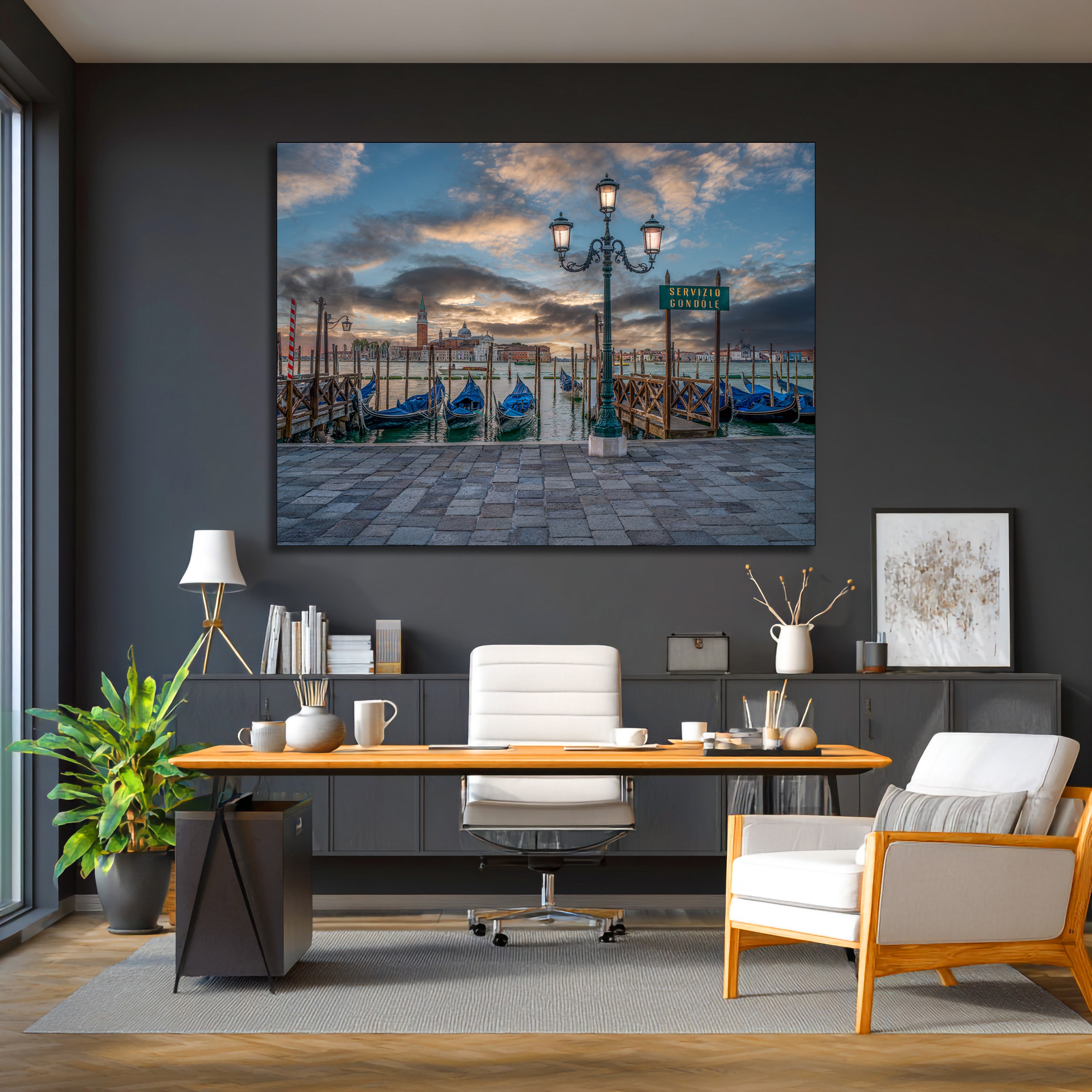 italy gondola canal artwork