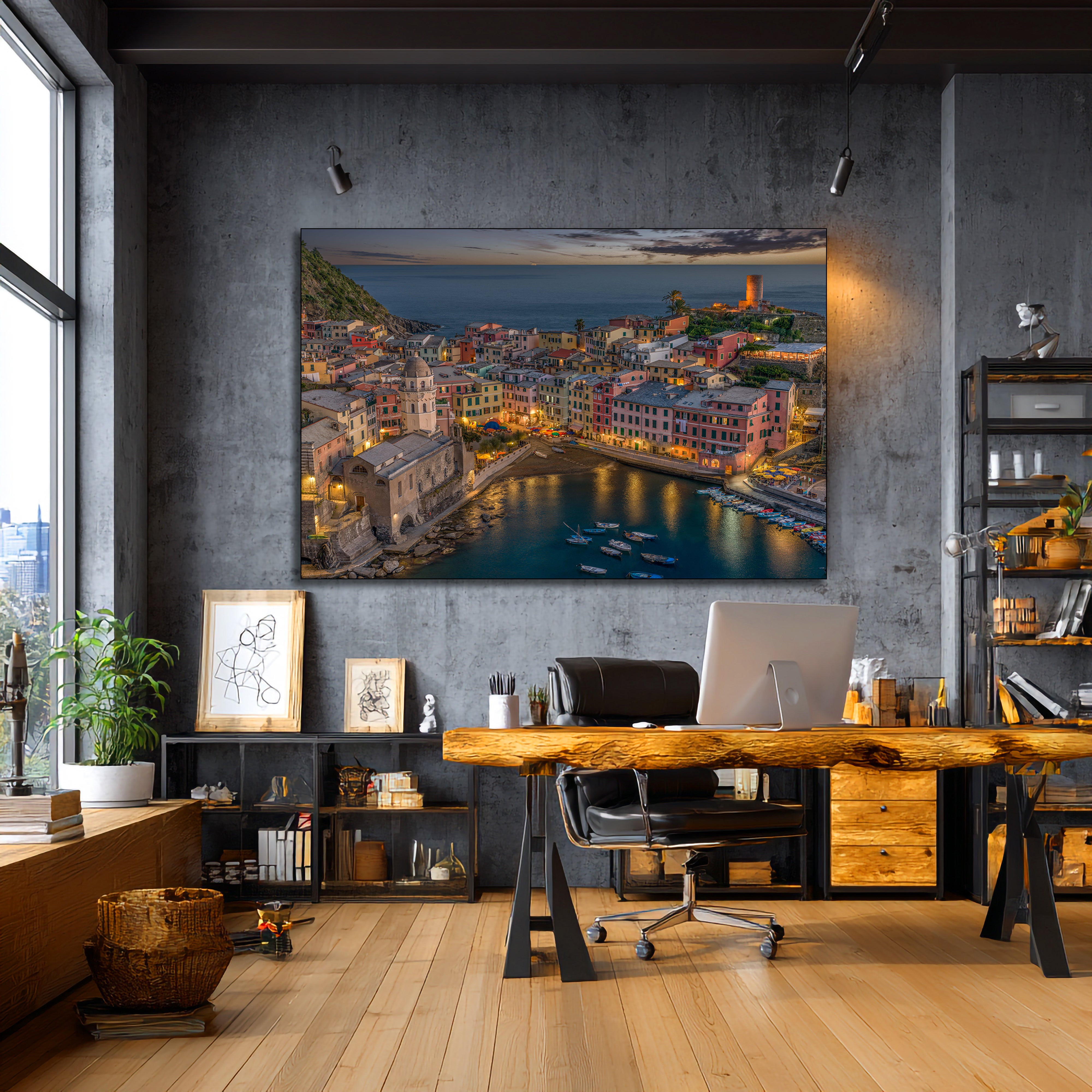 cinque terre metal wall print