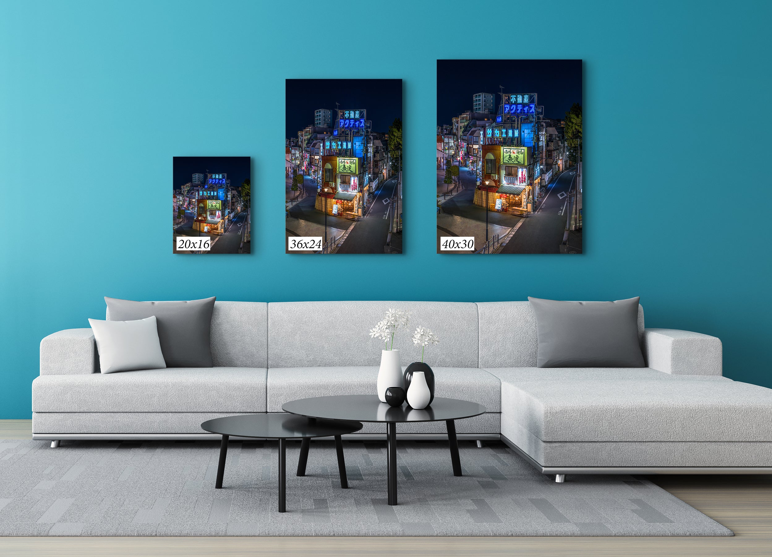 tokyo street metal wall print