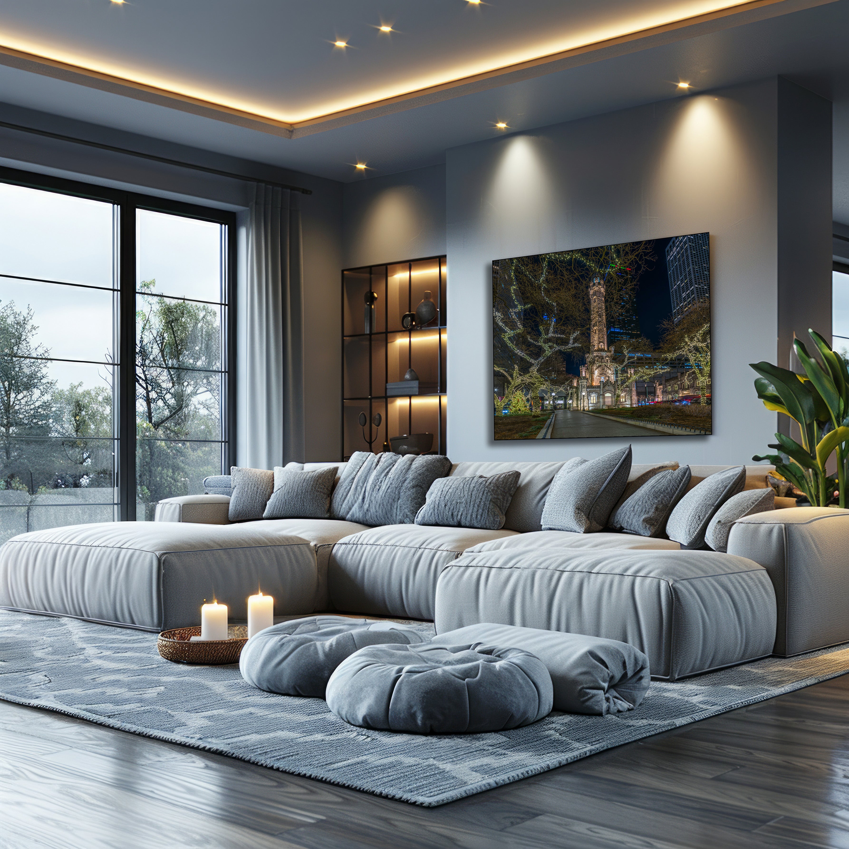 Chicago winter metal wall print