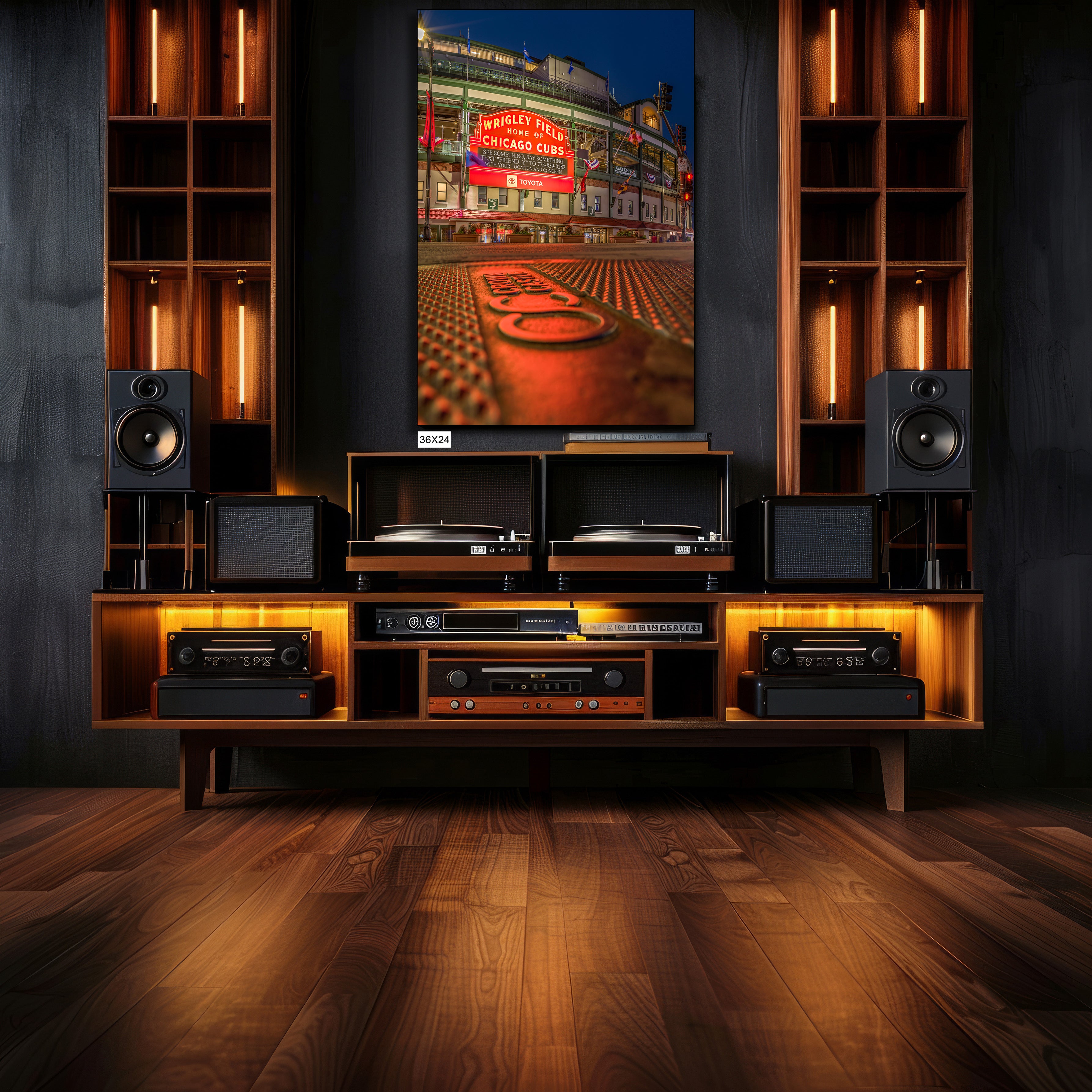 Chicago Cubs Wall Art – Wrigley Field Canvas Fine Art Print