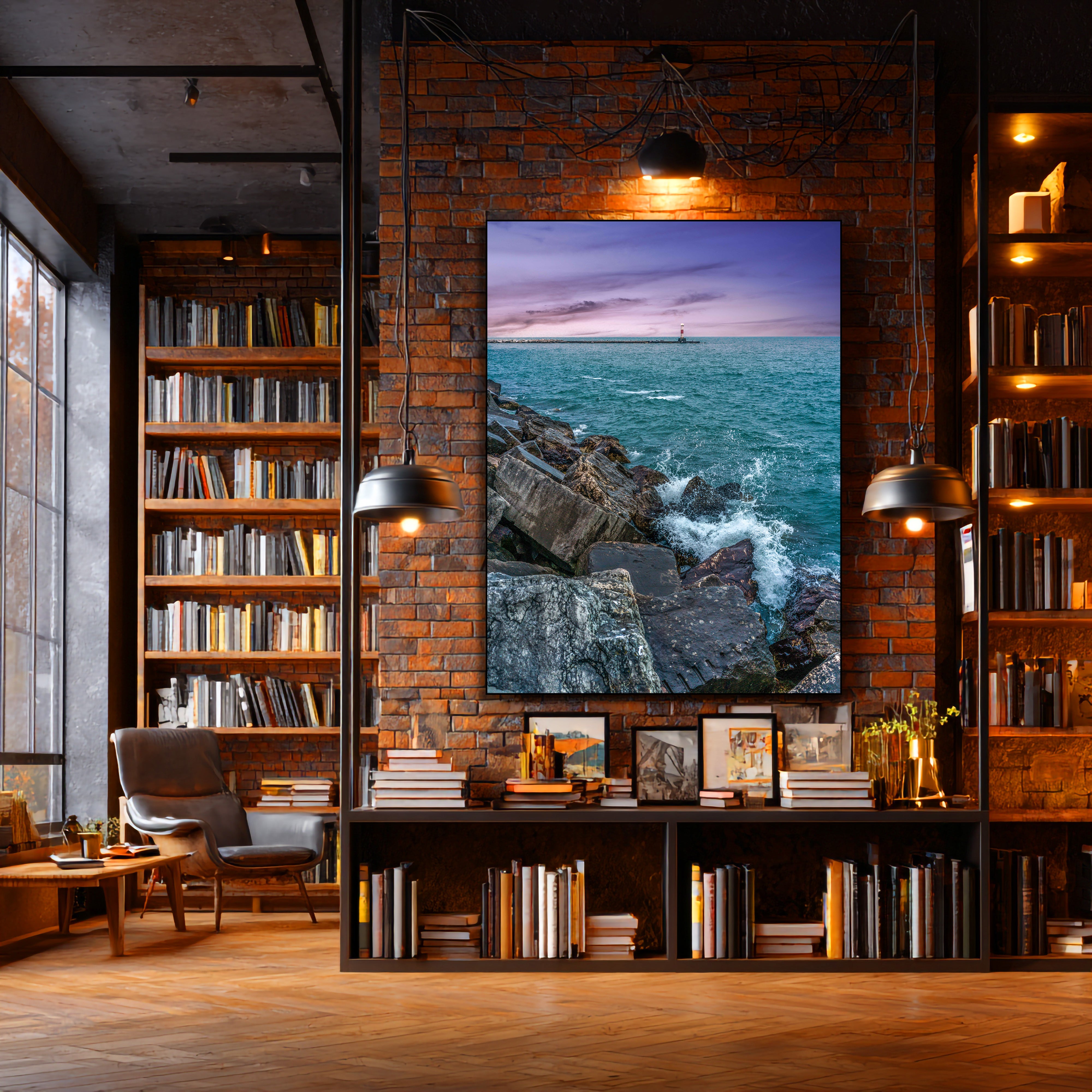 coastal lighthouse canvas wall art