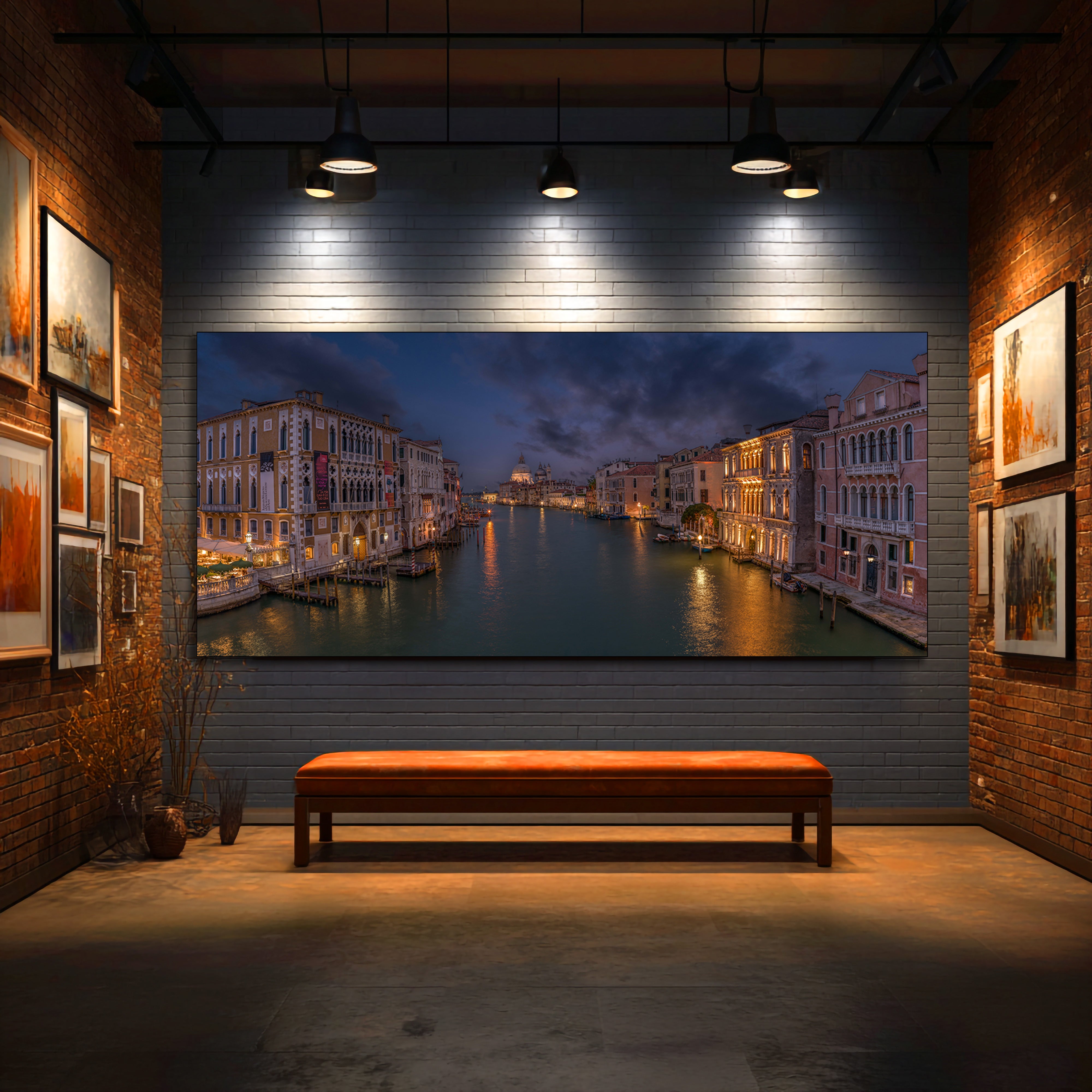 venice bridge canvas wall art