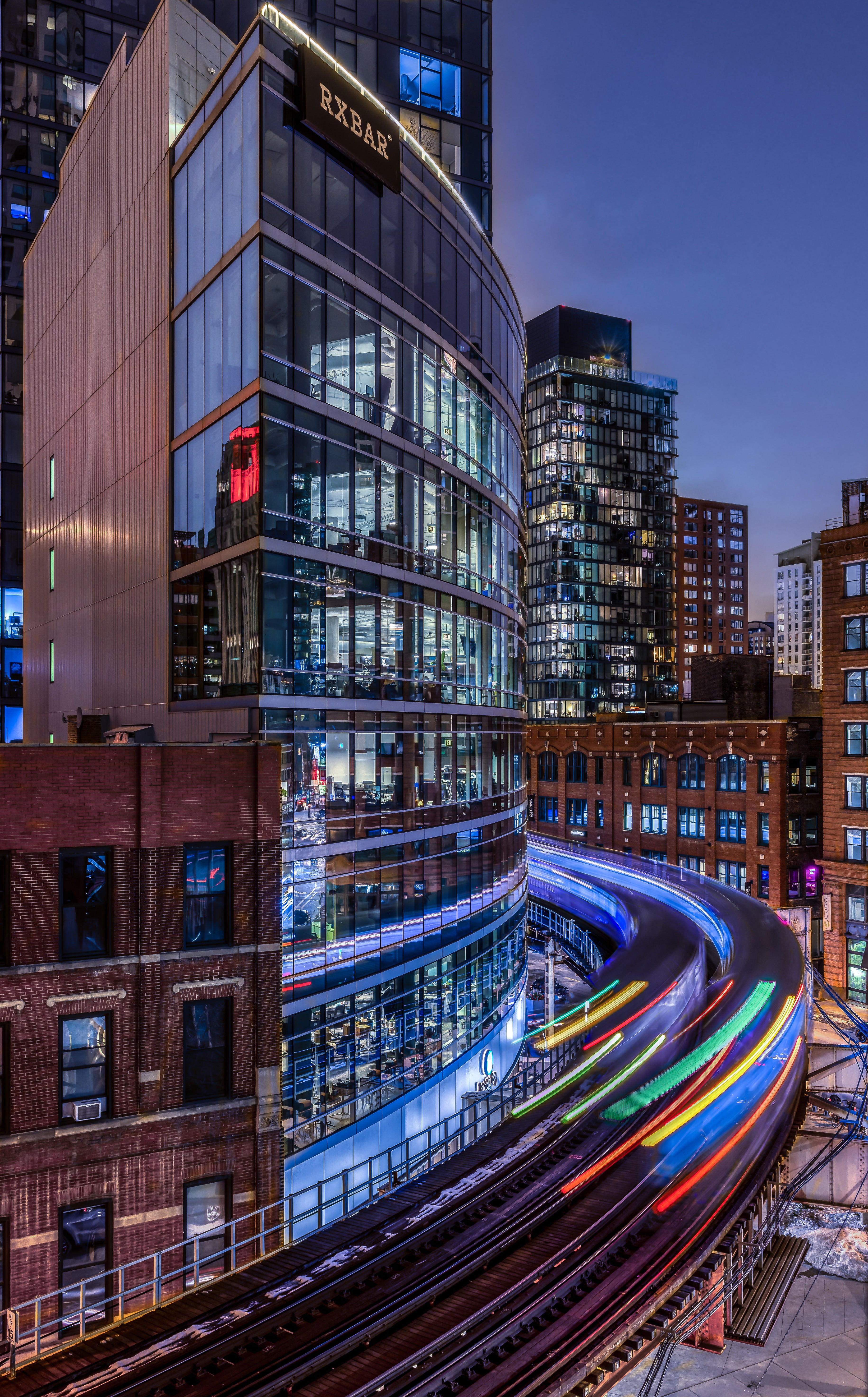 Chicago EL S-Curve Light Trails Wall Art