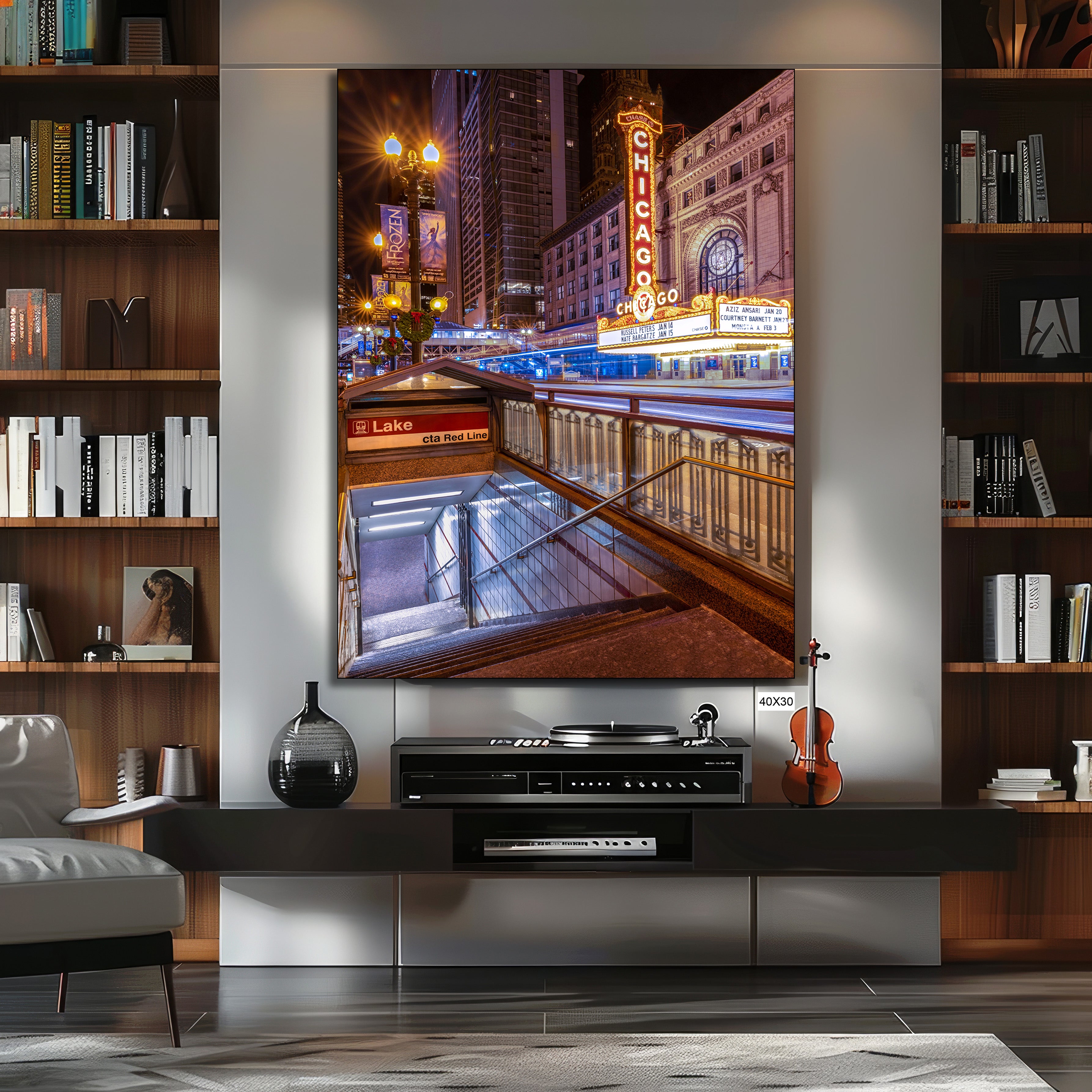 Chicago Theatre & Lake Station – Iconic Downtown Chicago Photography | Urban Cityscape Fine Art Print