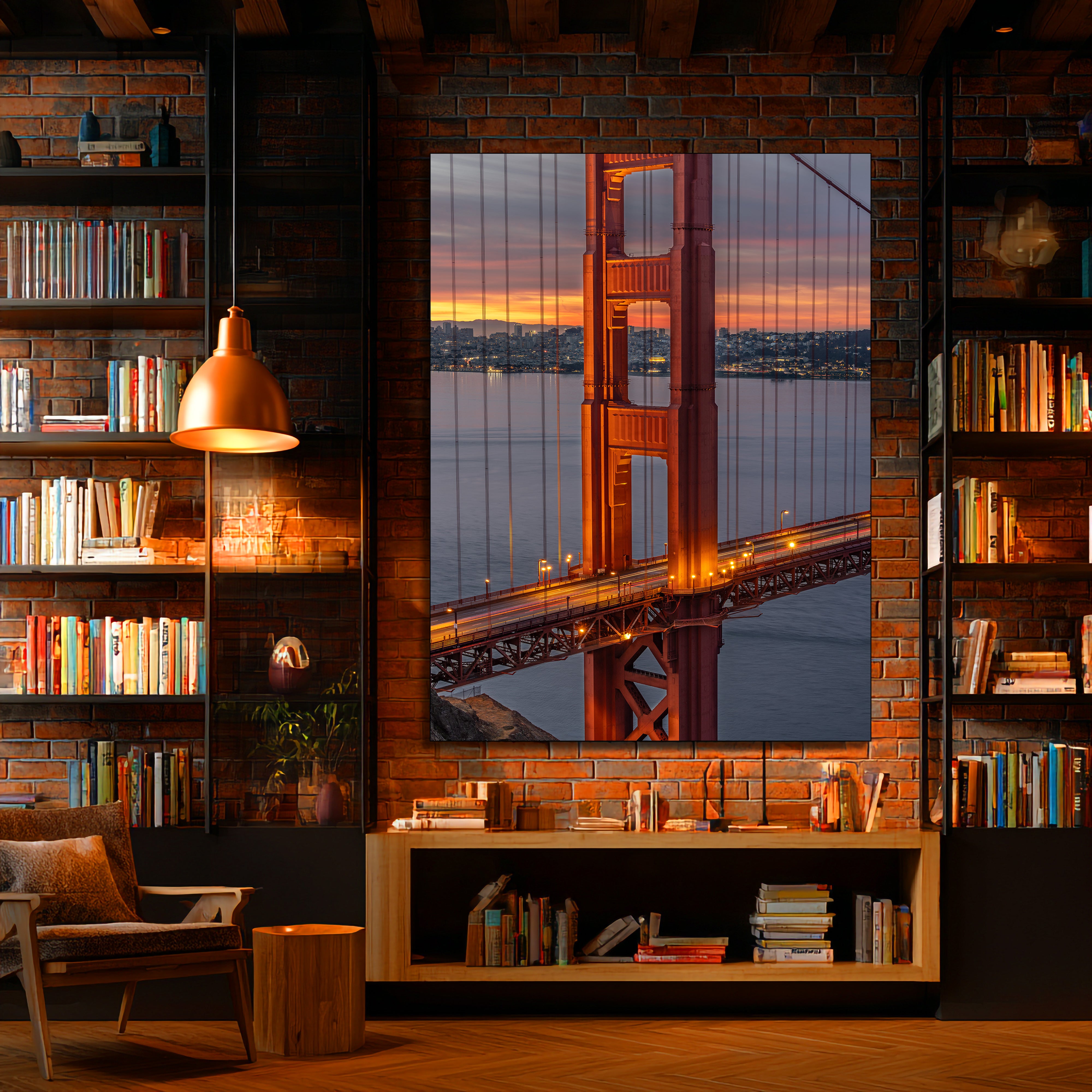 Golden Gate Bridge metal print cityscape