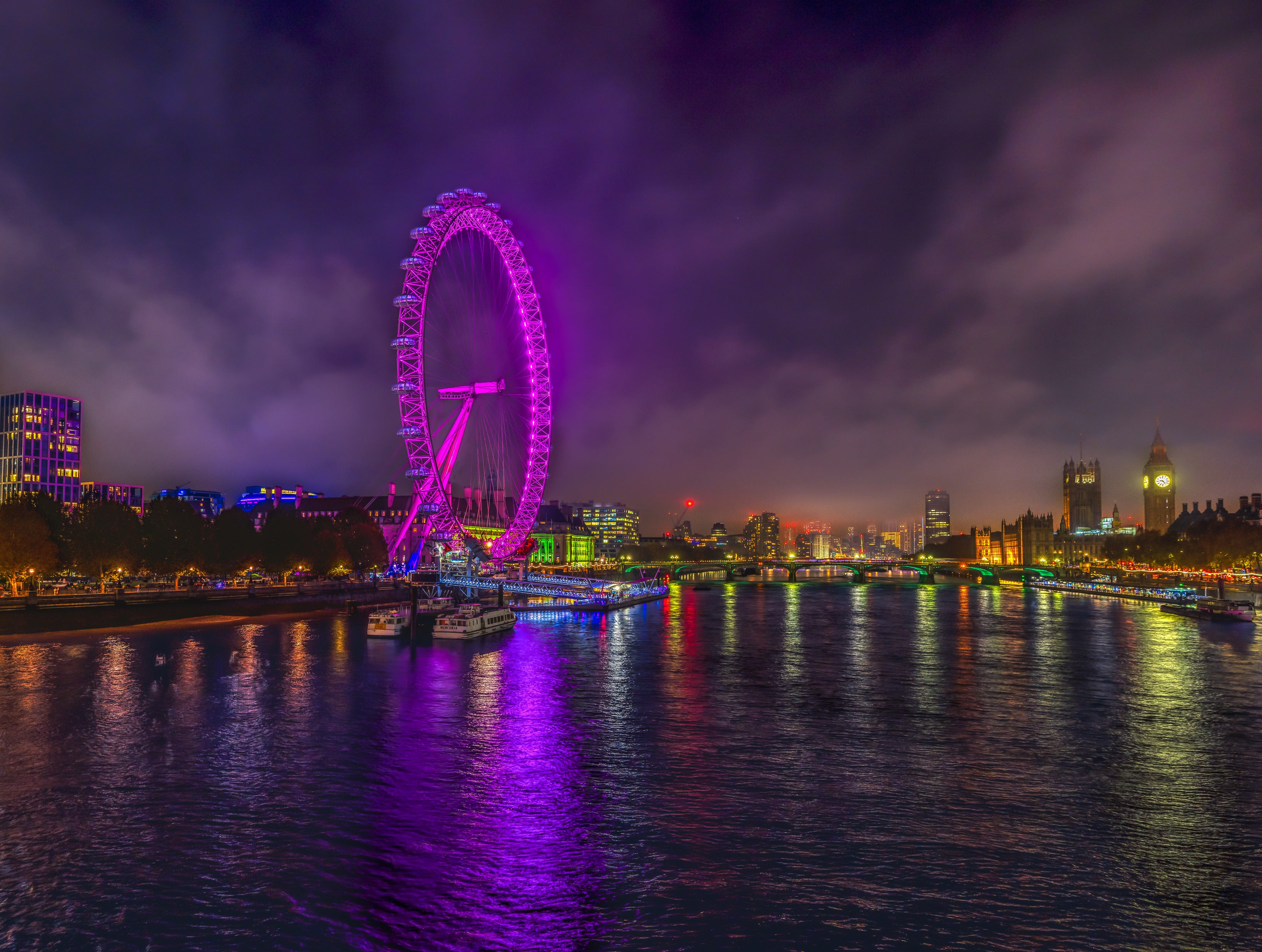 London Eye by Charing Cross Bridge Fine Art | Canvas, Acrylic, Metal