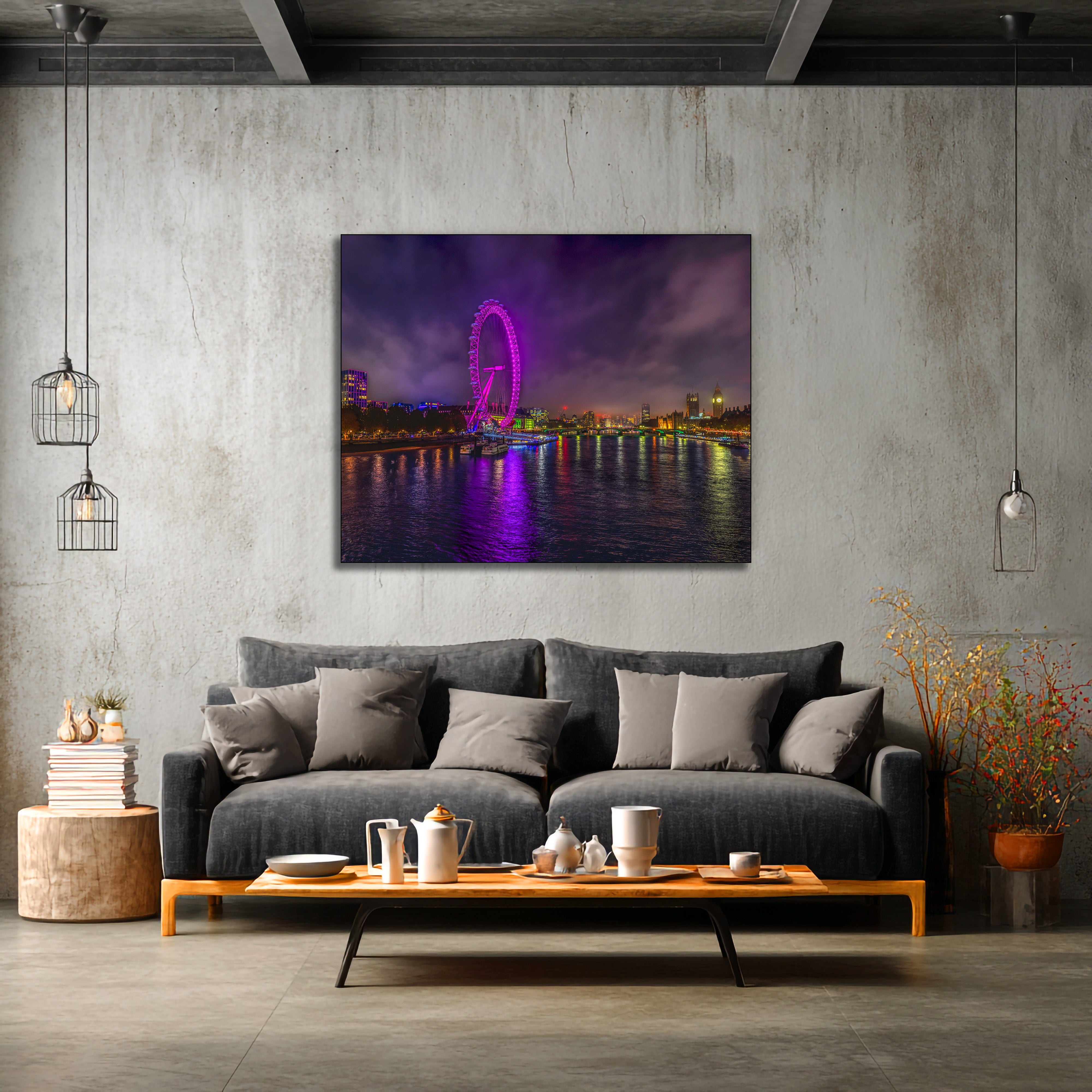 London Eye by Charing Cross Bridge Fine Art | Canvas, Acrylic, Metal