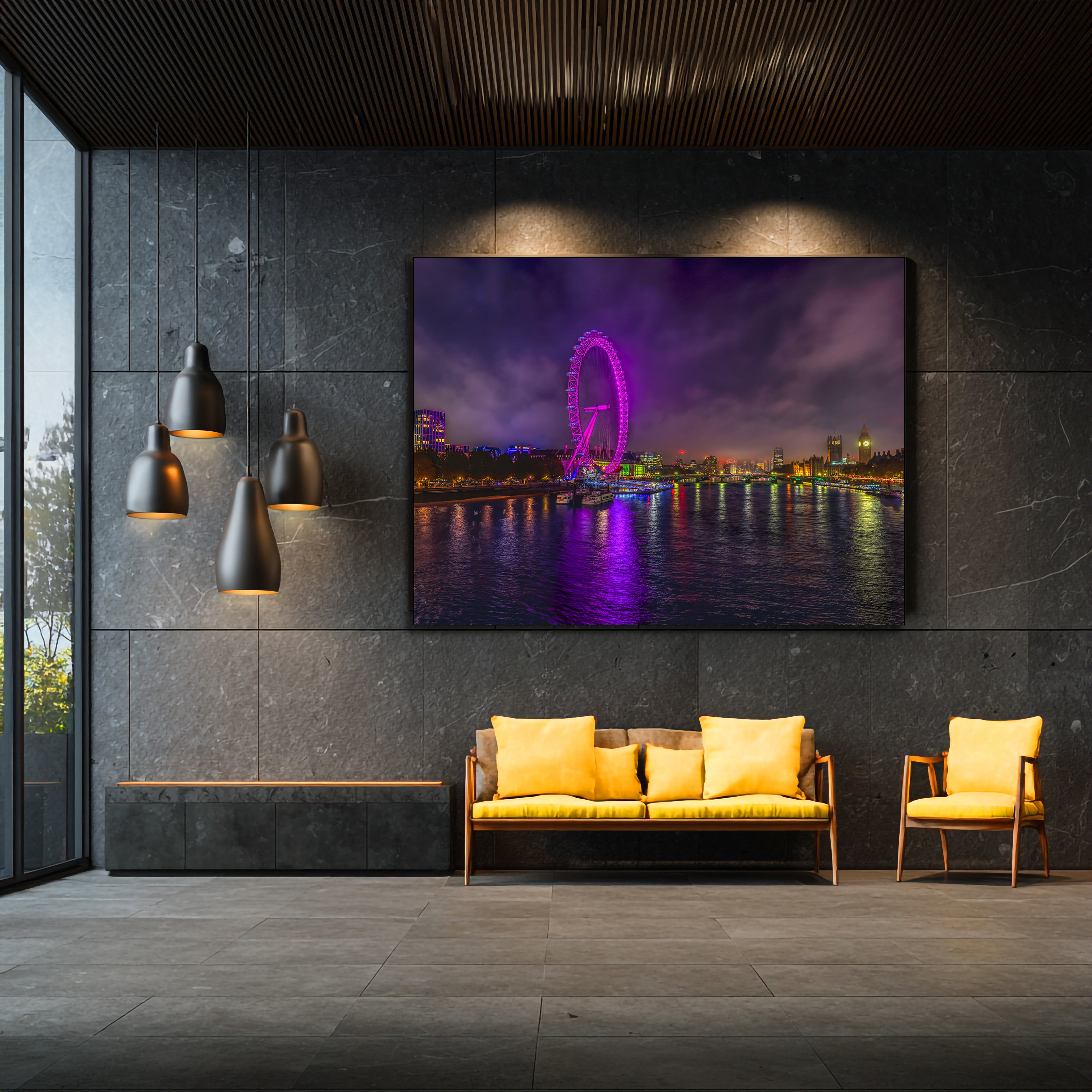 London Eye by Charing Cross Bridge Fine Art | Canvas, Acrylic, Metal