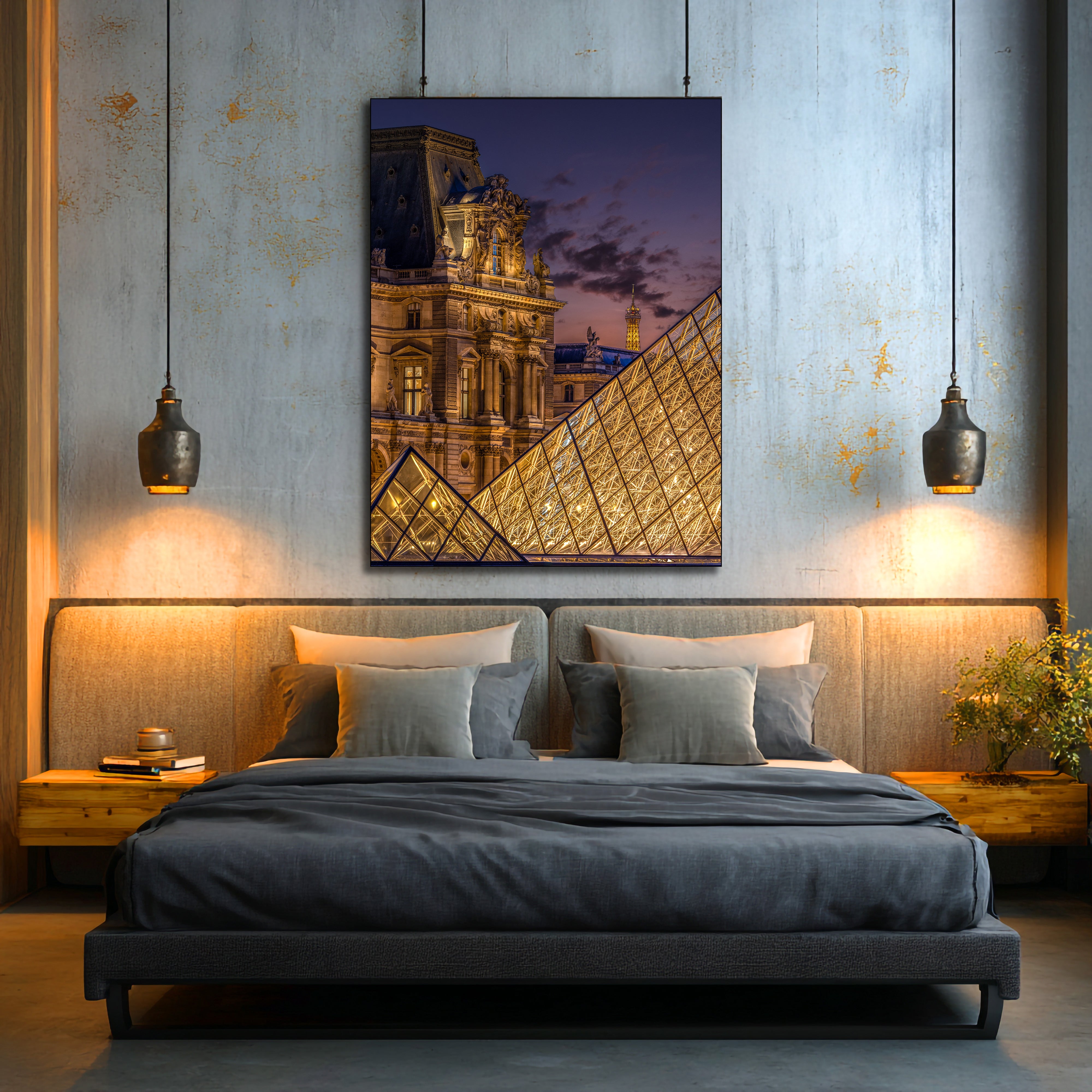 french street metal wall print
