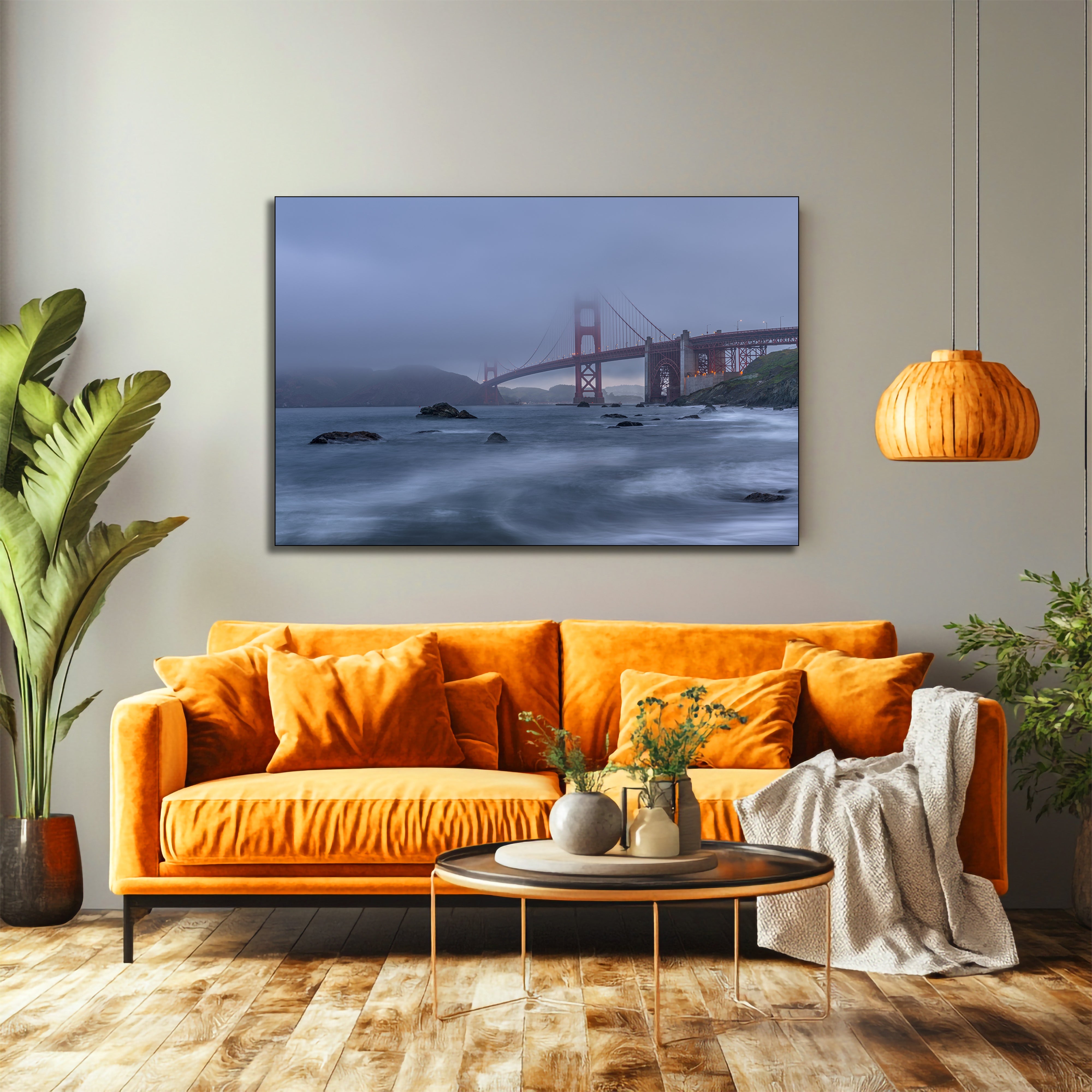 golden gate bridge coastal acrylic artwork