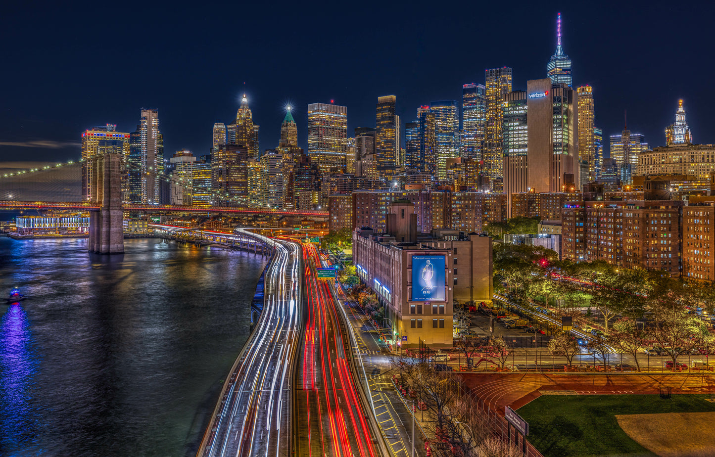 Brooklyn Bridge Light Trails