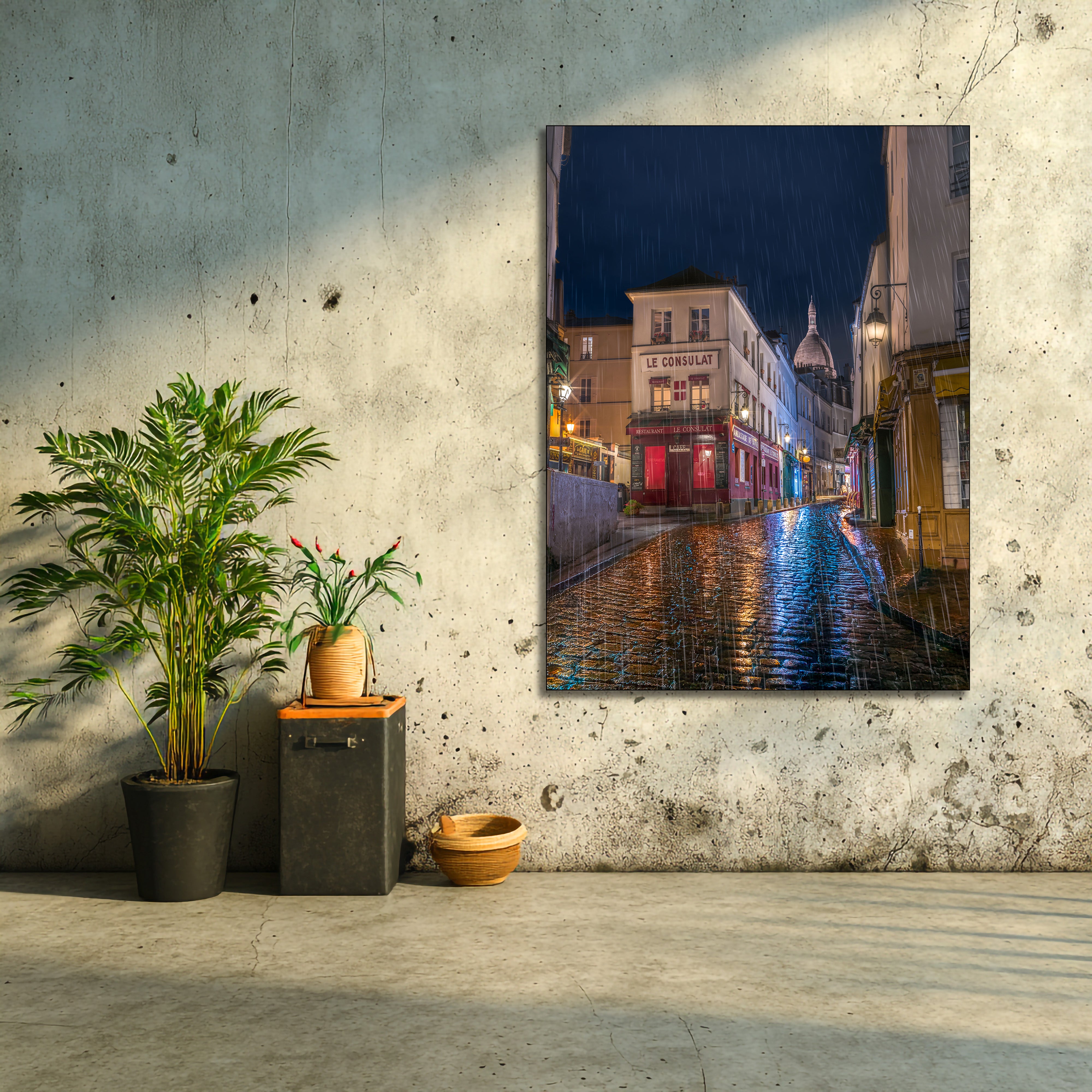 moody metal wall print décor
