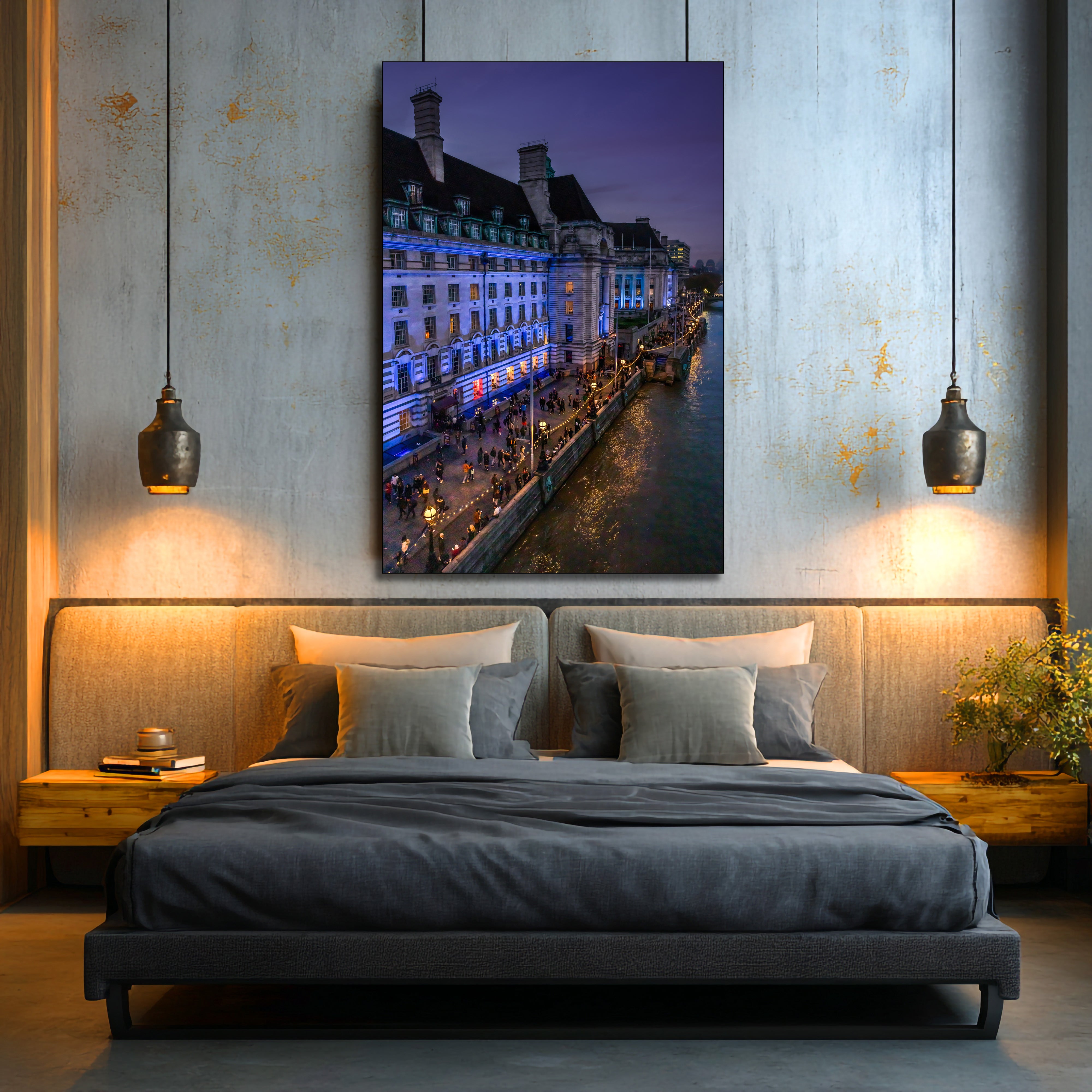 The Queen's Walk London Fine Art | Canvas, Acrylic, Metal