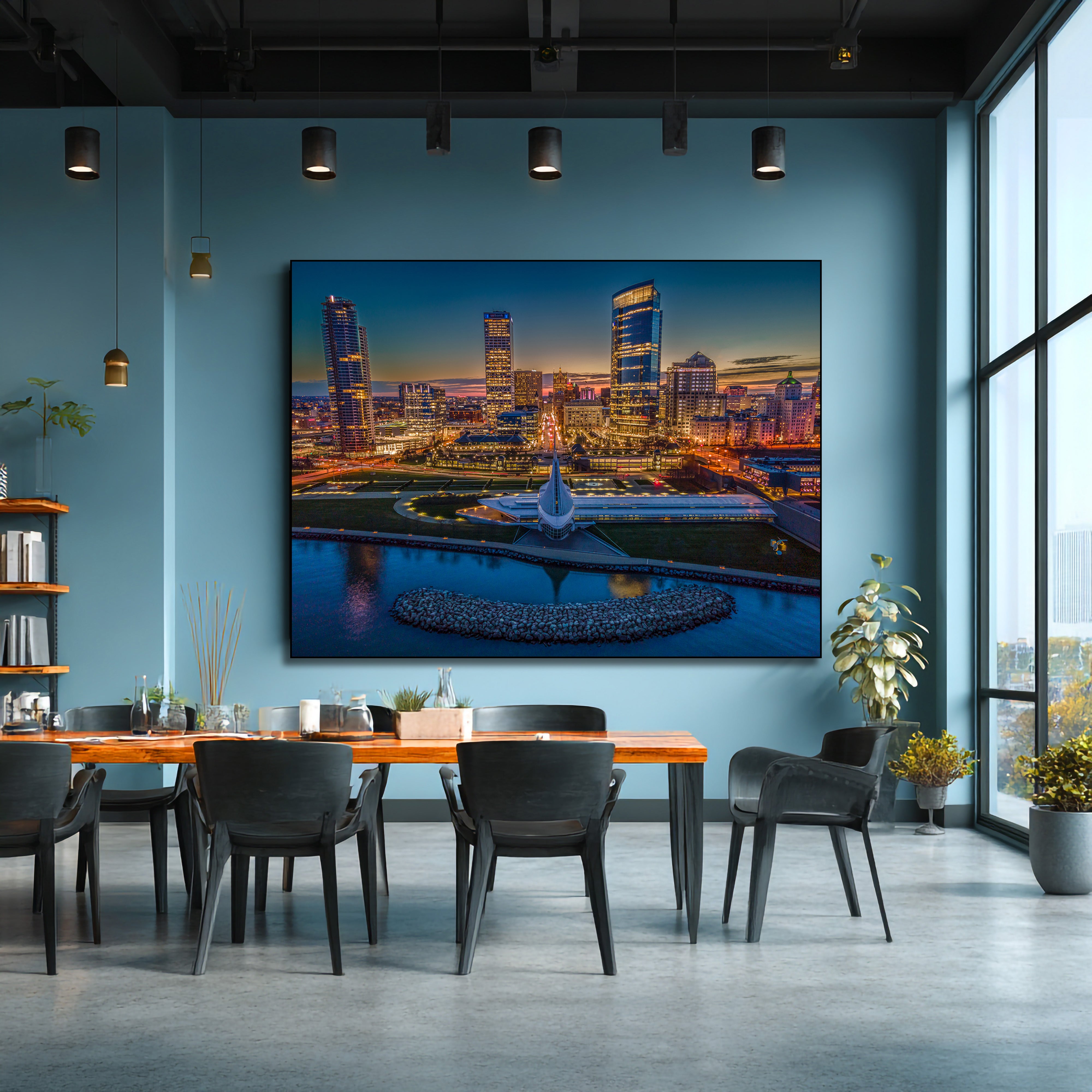 milwaukee skyline canvas wall art

